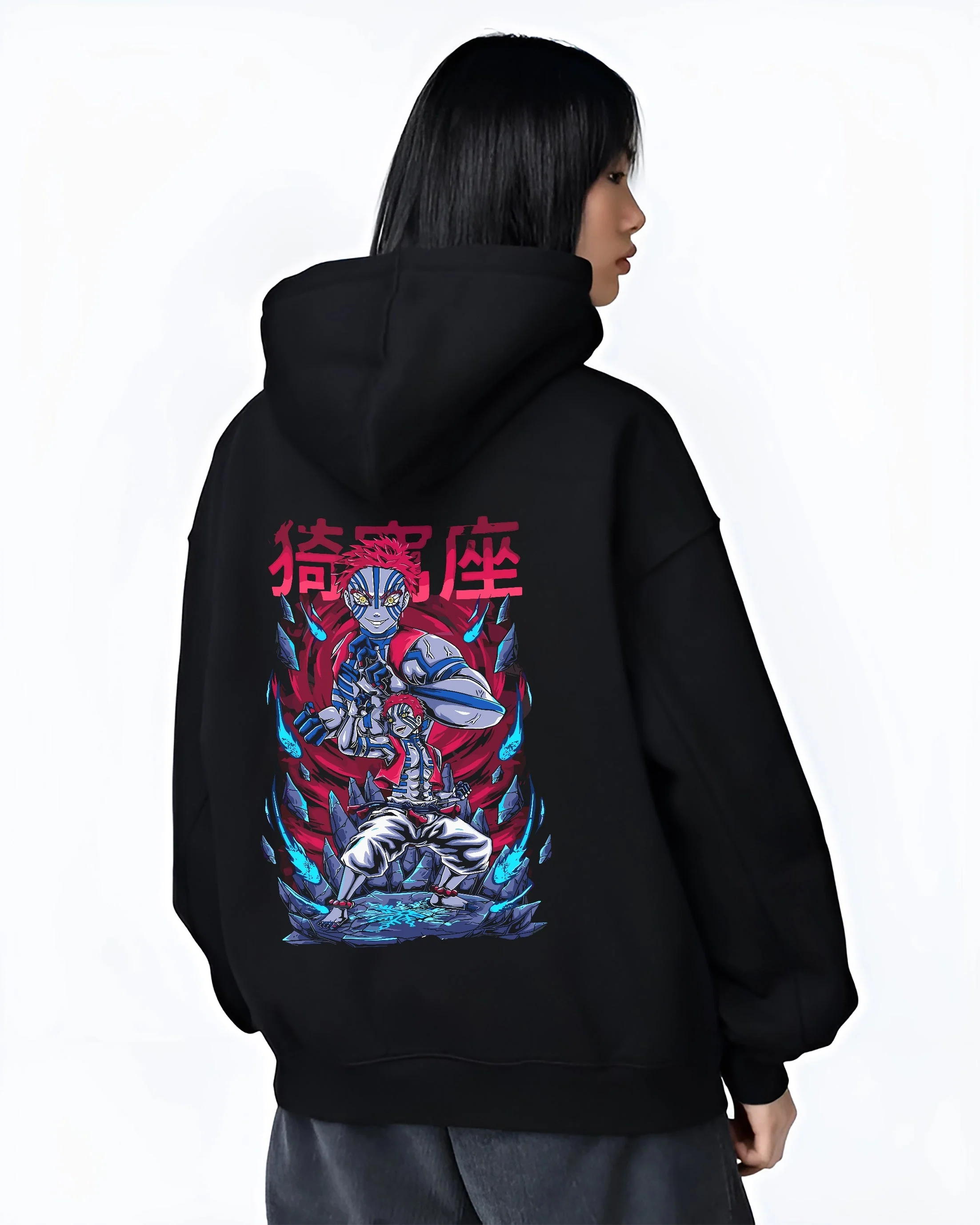 Akaza Upper Rank Demon Slayer Kimetsu no Yaiba Anime Hoodie - Image 3