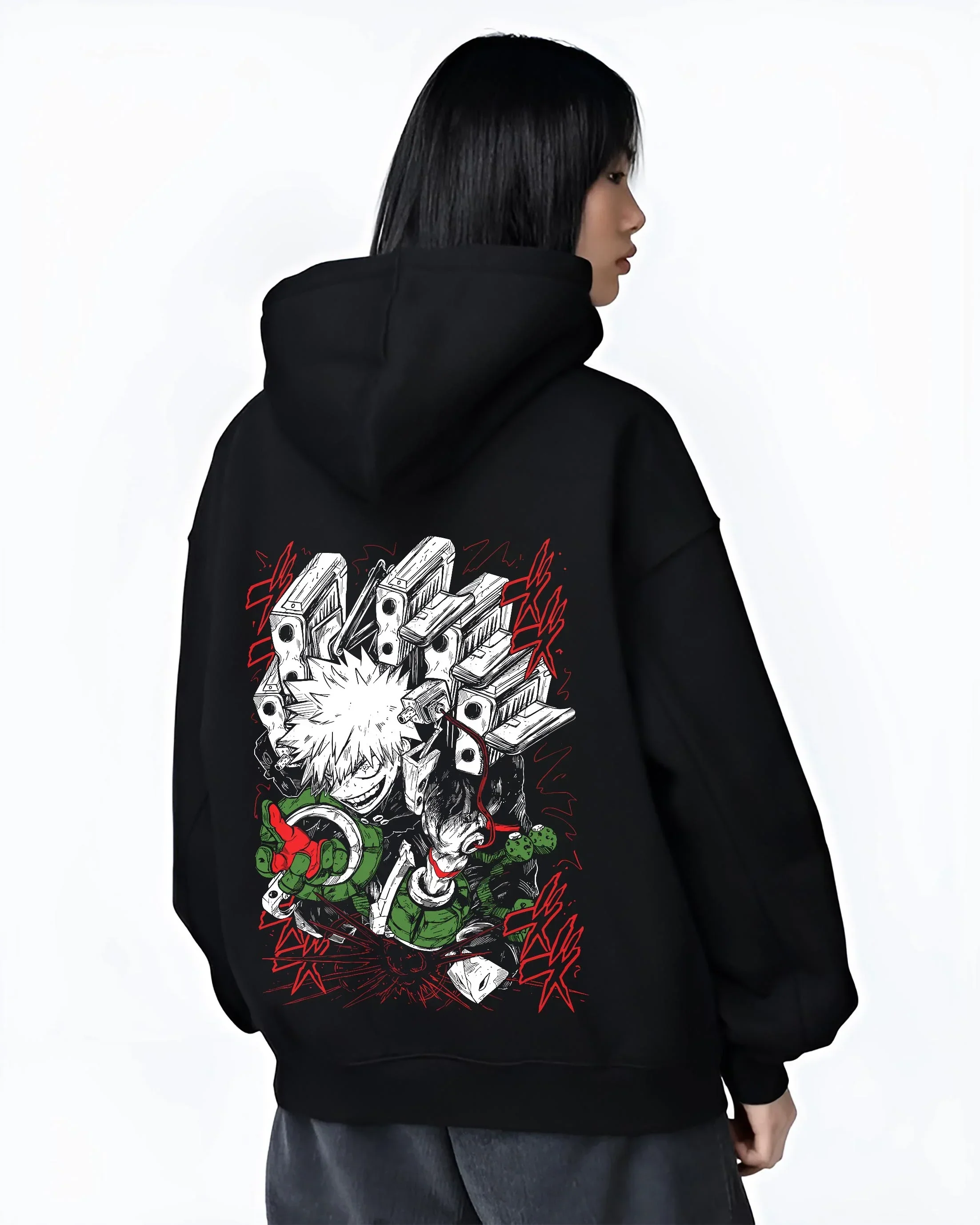 My Hero Academia Bakugo Hoodie Fierce Explosion Jumper - Image 3