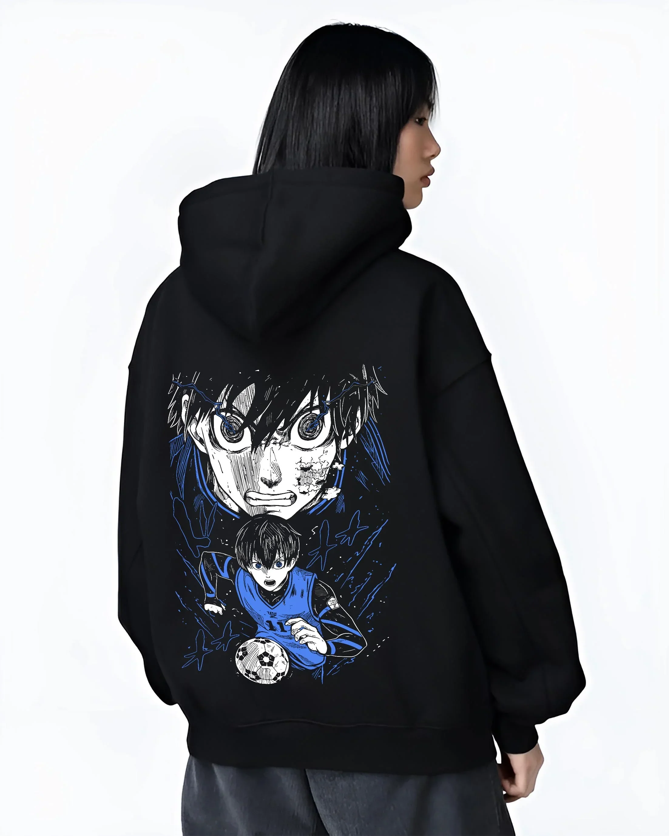 Blue Lock Hoodie Isagi Yoichi Intense Stare Jumper - Image 3
