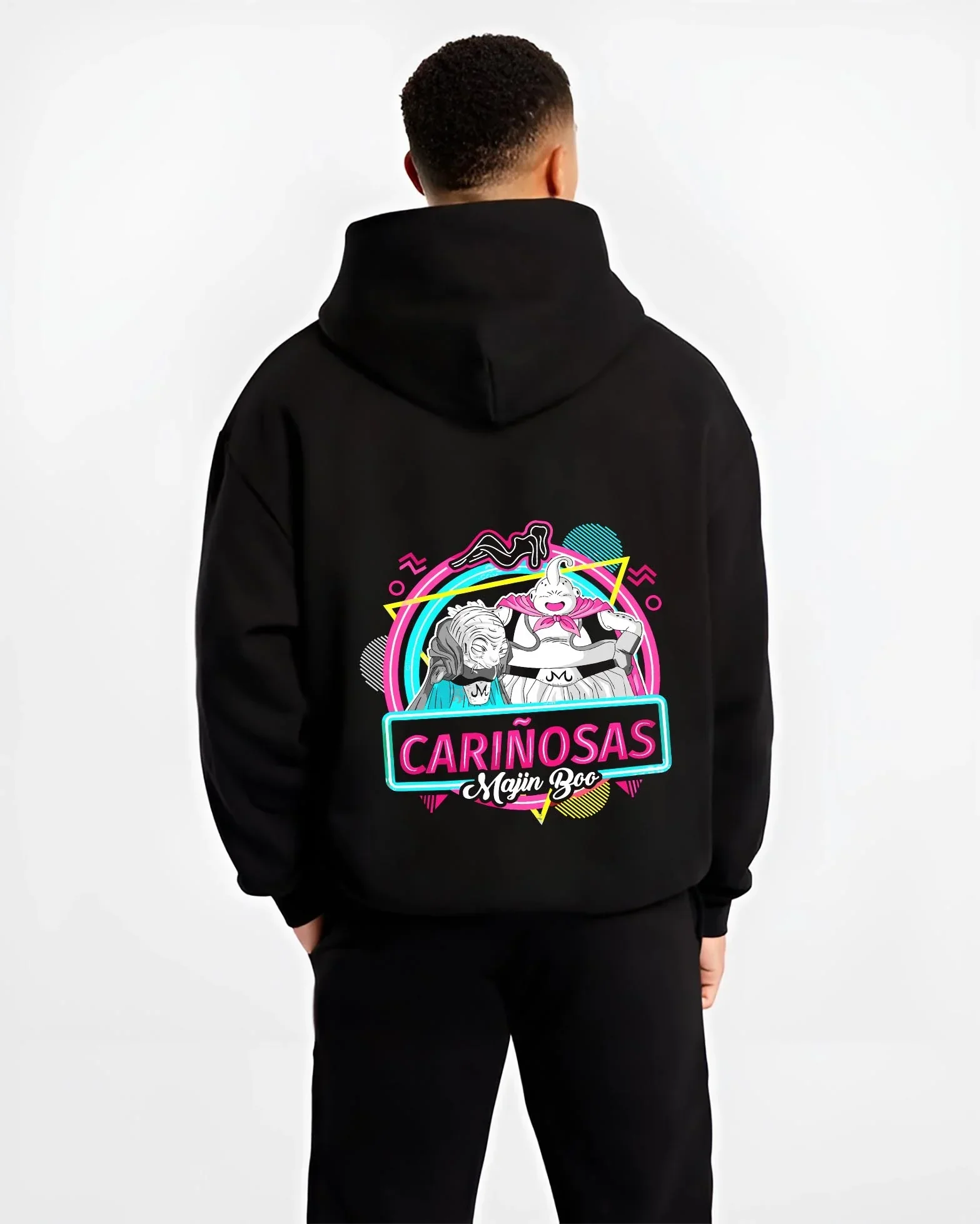 Majin Buu Dragon Ball Z Hoodie Neon Battle Aura Style - Image 2
