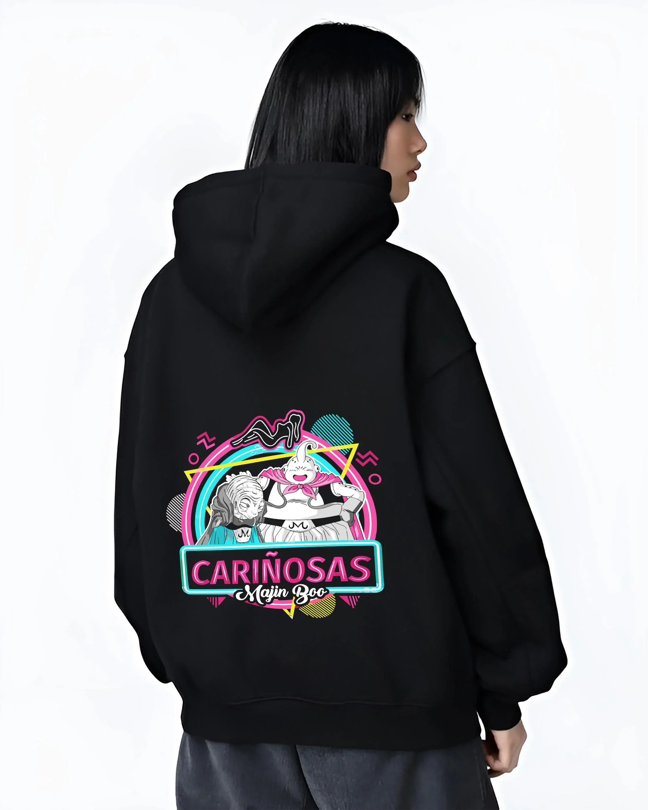 Majin Buu Dragon Ball Z Hoodie Neon Battle Aura Style - Image 3