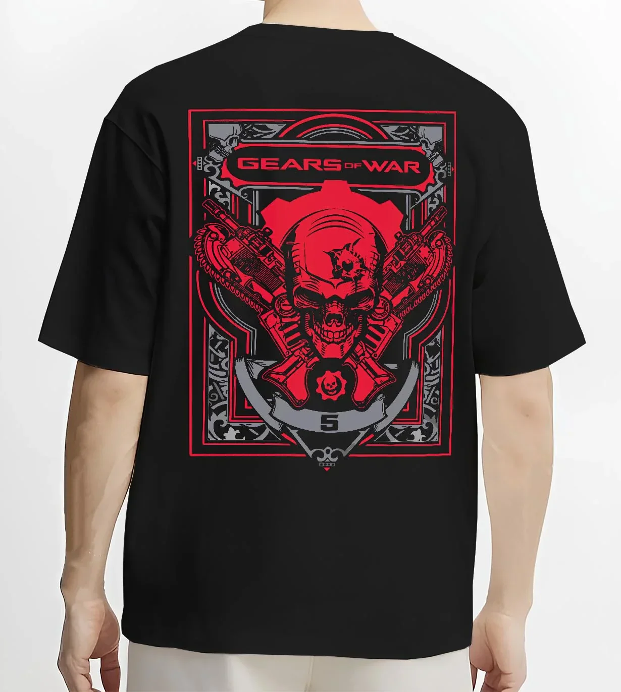Gears of War Hoodie Marcus Crimson Omen Skull Jumper - Image 4