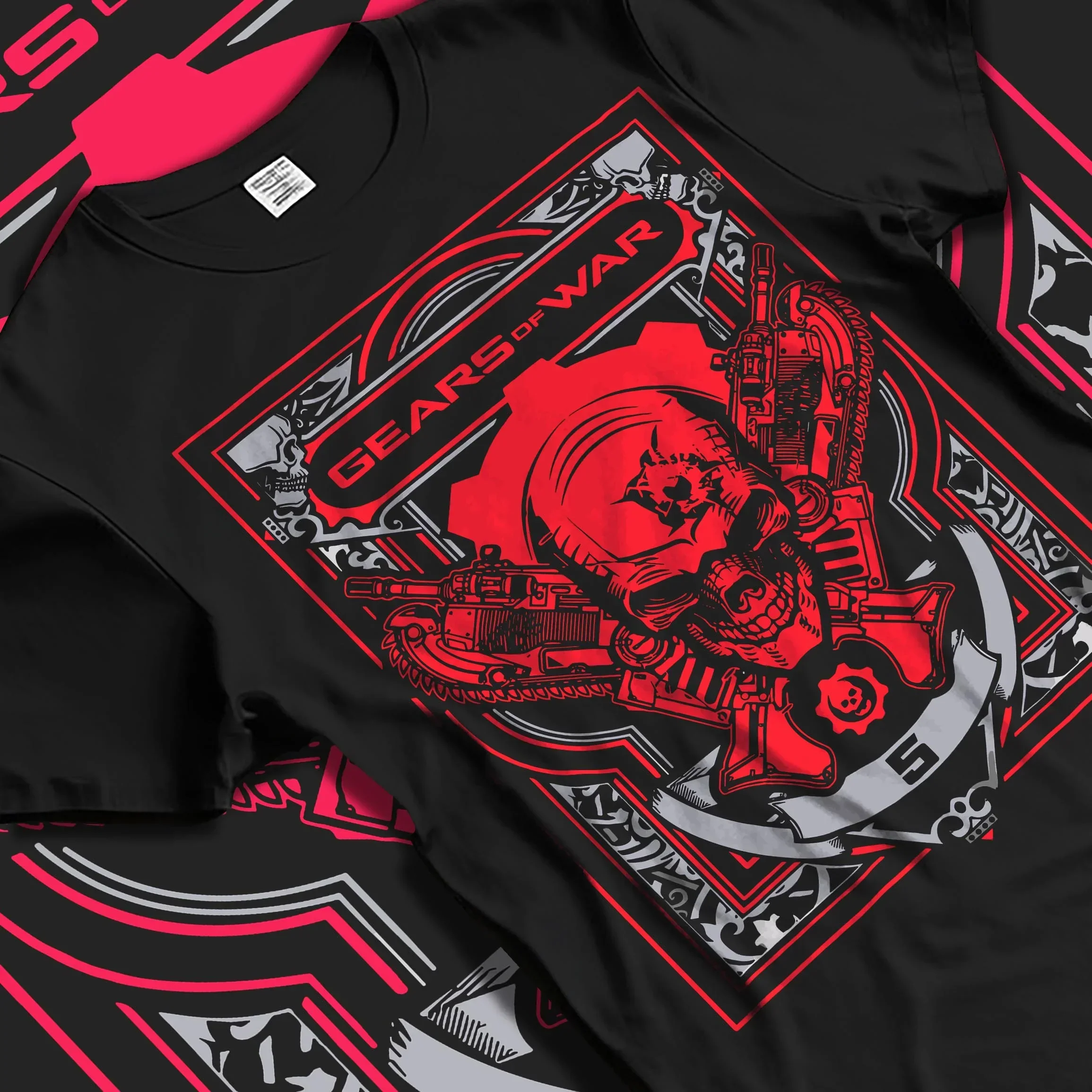 Gears of War Hoodie Marcus Crimson Omen Skull Jumper - Image 5