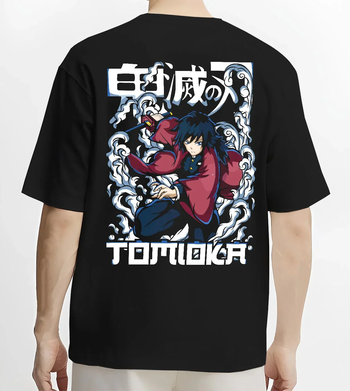 Giyu Tomioka Demon Slayer Hoodie Dynamic Pose - Image 4