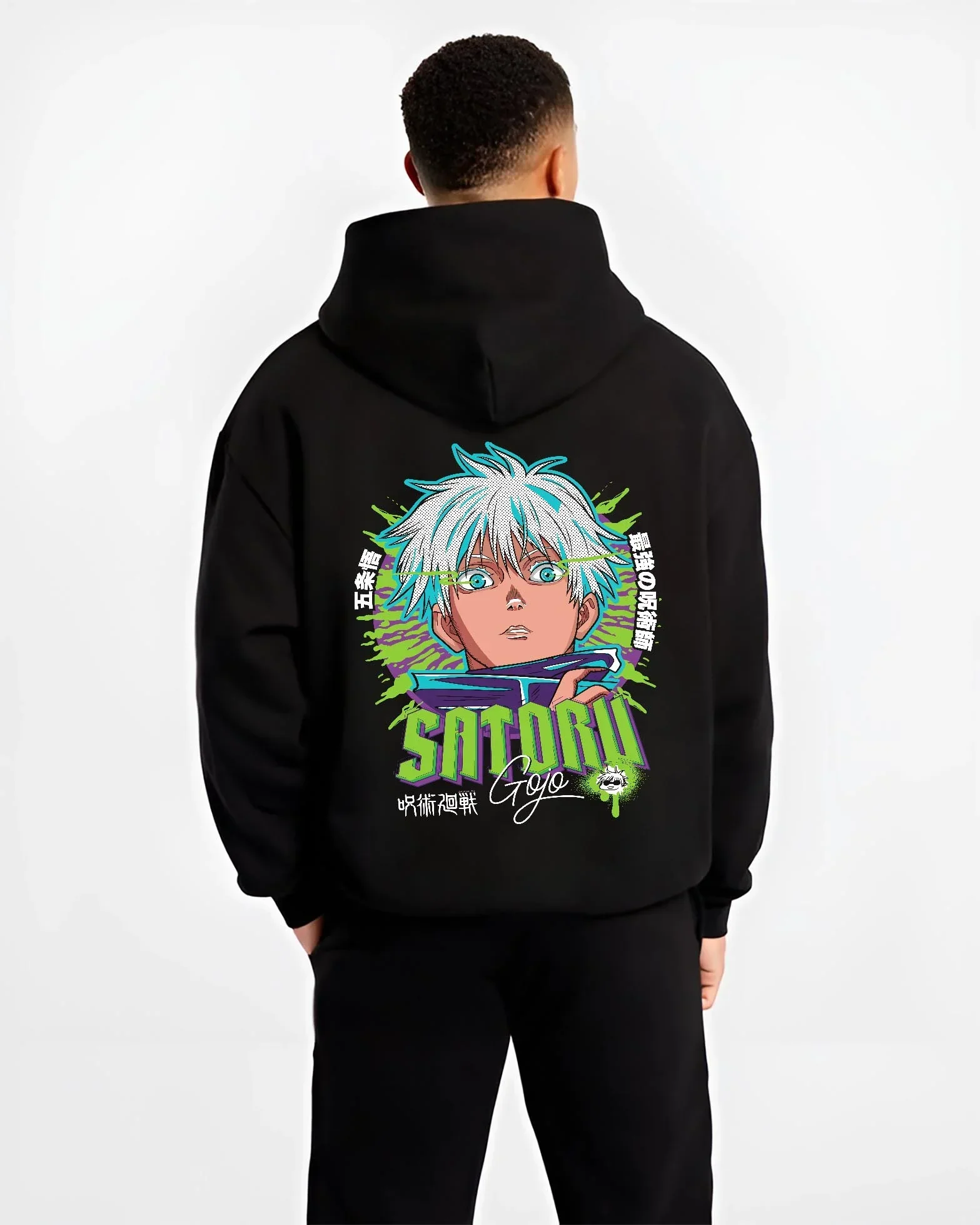 Gojo Jujutsu Kaisen Hoodie Infinity Green Aura Energy - Image 2