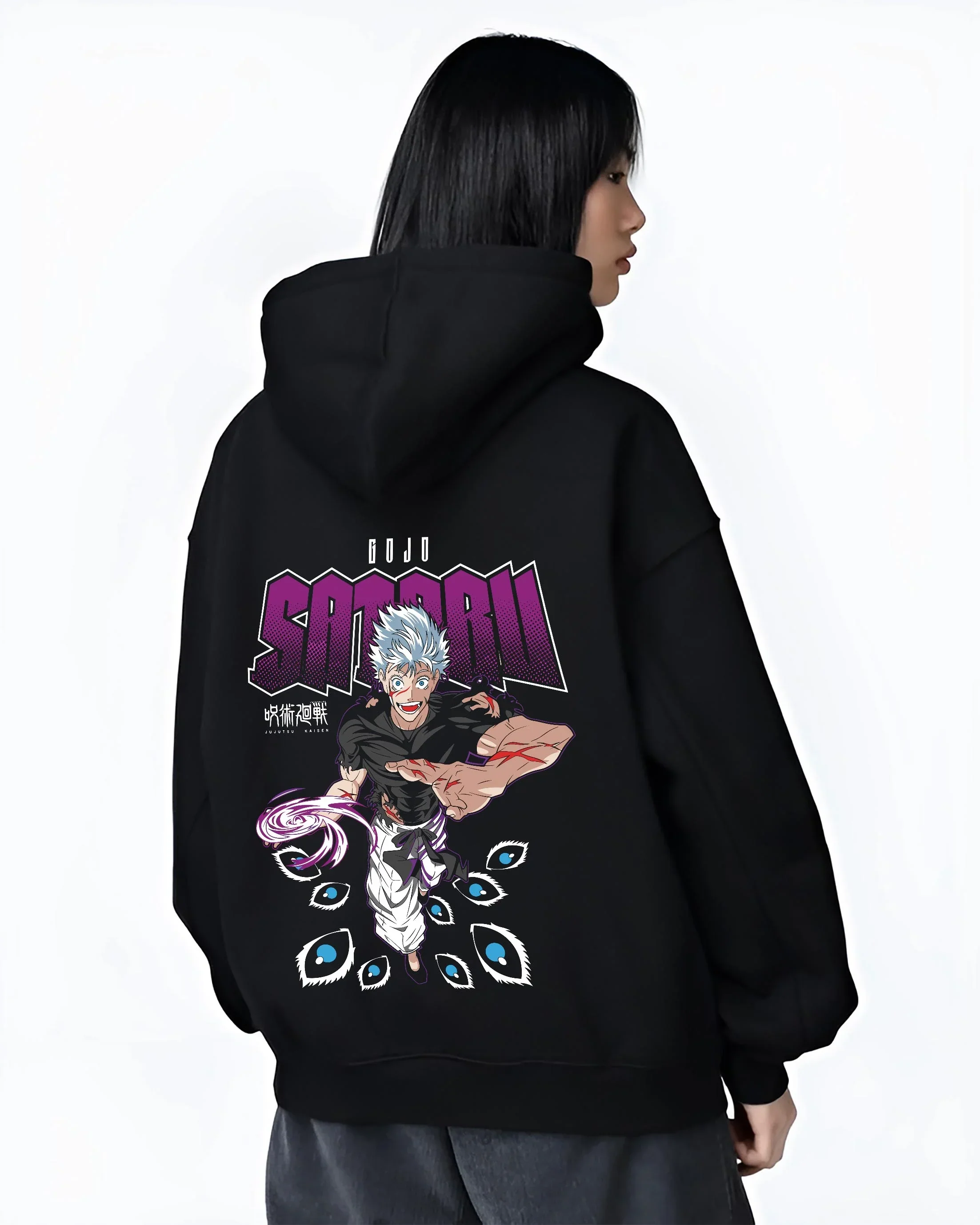 Satoru Gojo Jujutsu Kaisen Hoodie Six Eyes Mystic Power - Image 3