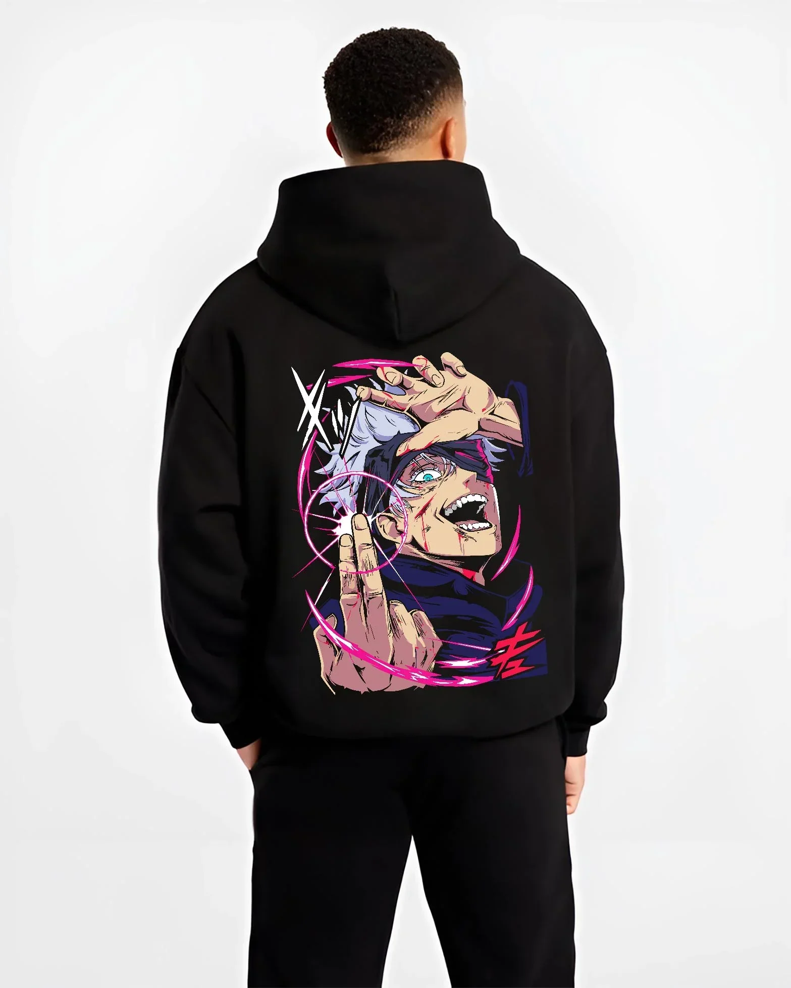Satoru Gojo Jujutsu Kaisen Hoodie Six Eyes Technique - Image 2