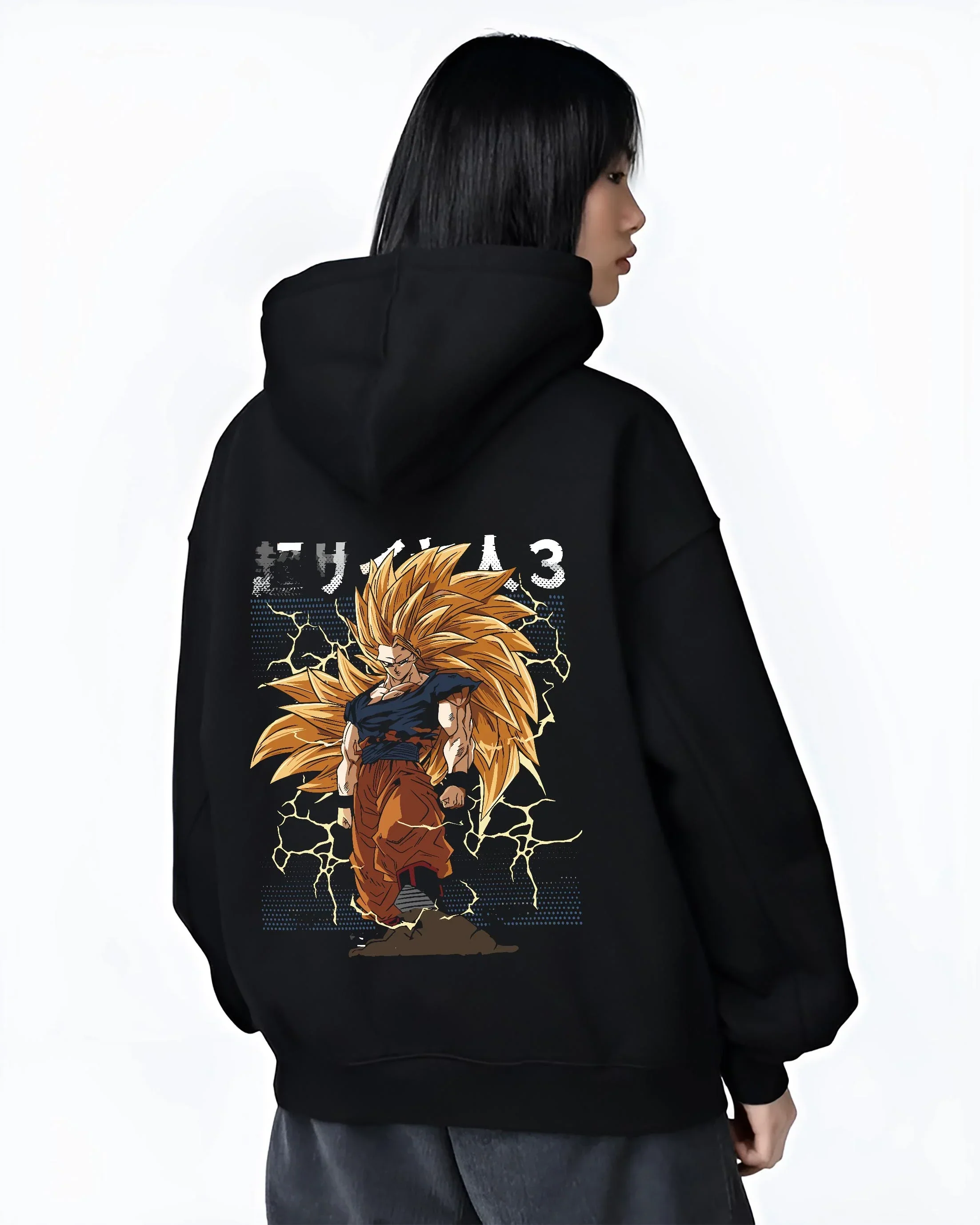 Goku Dragon Ball Z Hoodie Super Saiyan 3 Lightning Aura Power - Image 3