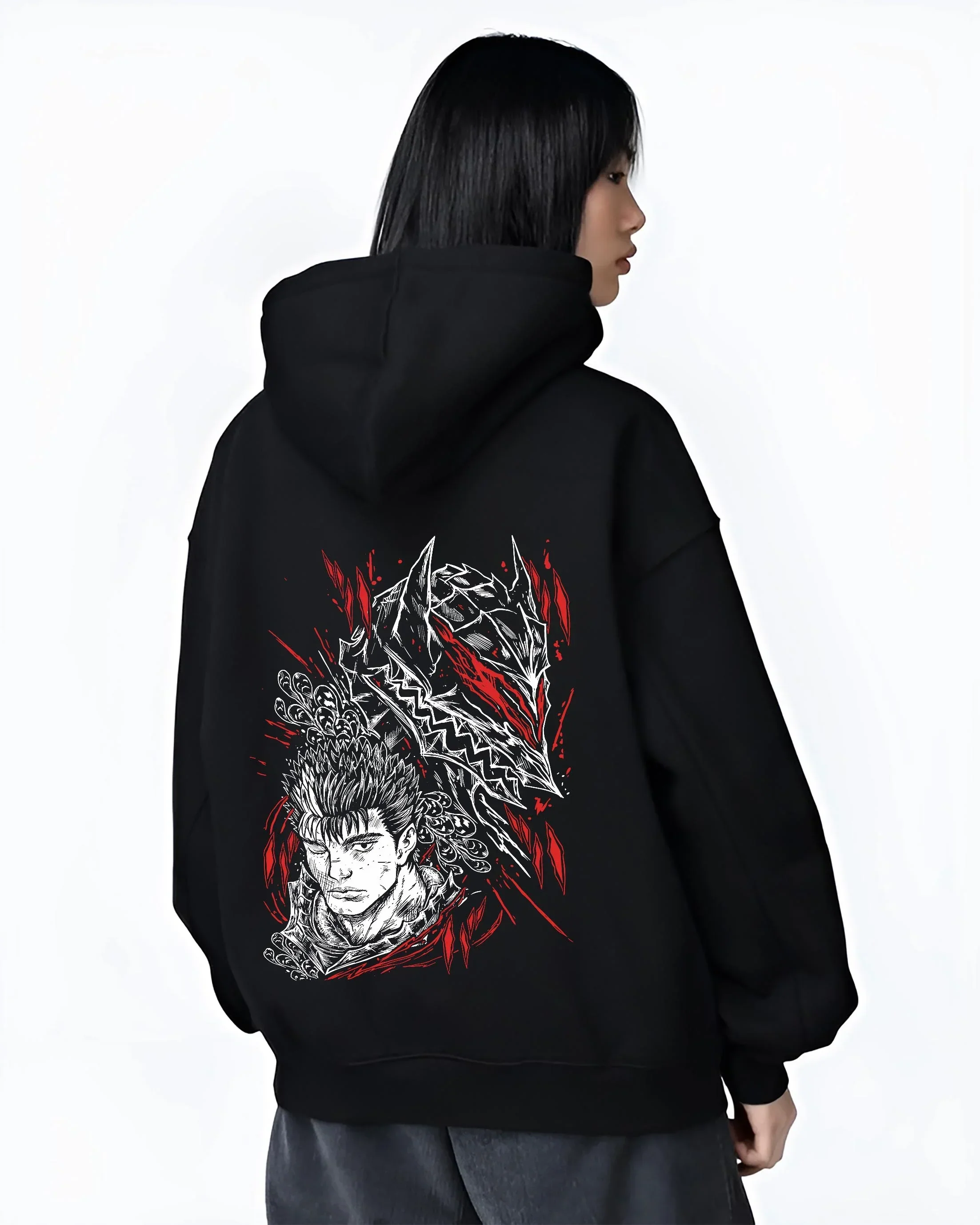 Guts Berserk Hoodie Wolf Knight Dark Swordsman Anime - Image 3