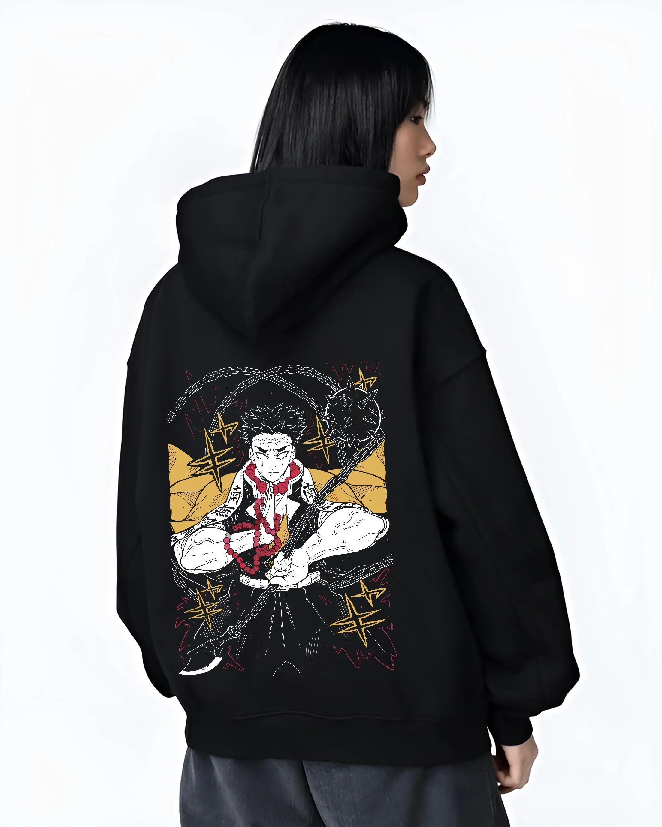 Gyomei Himejima Hoodie Demon Slayer Prayer Pose - Image 3