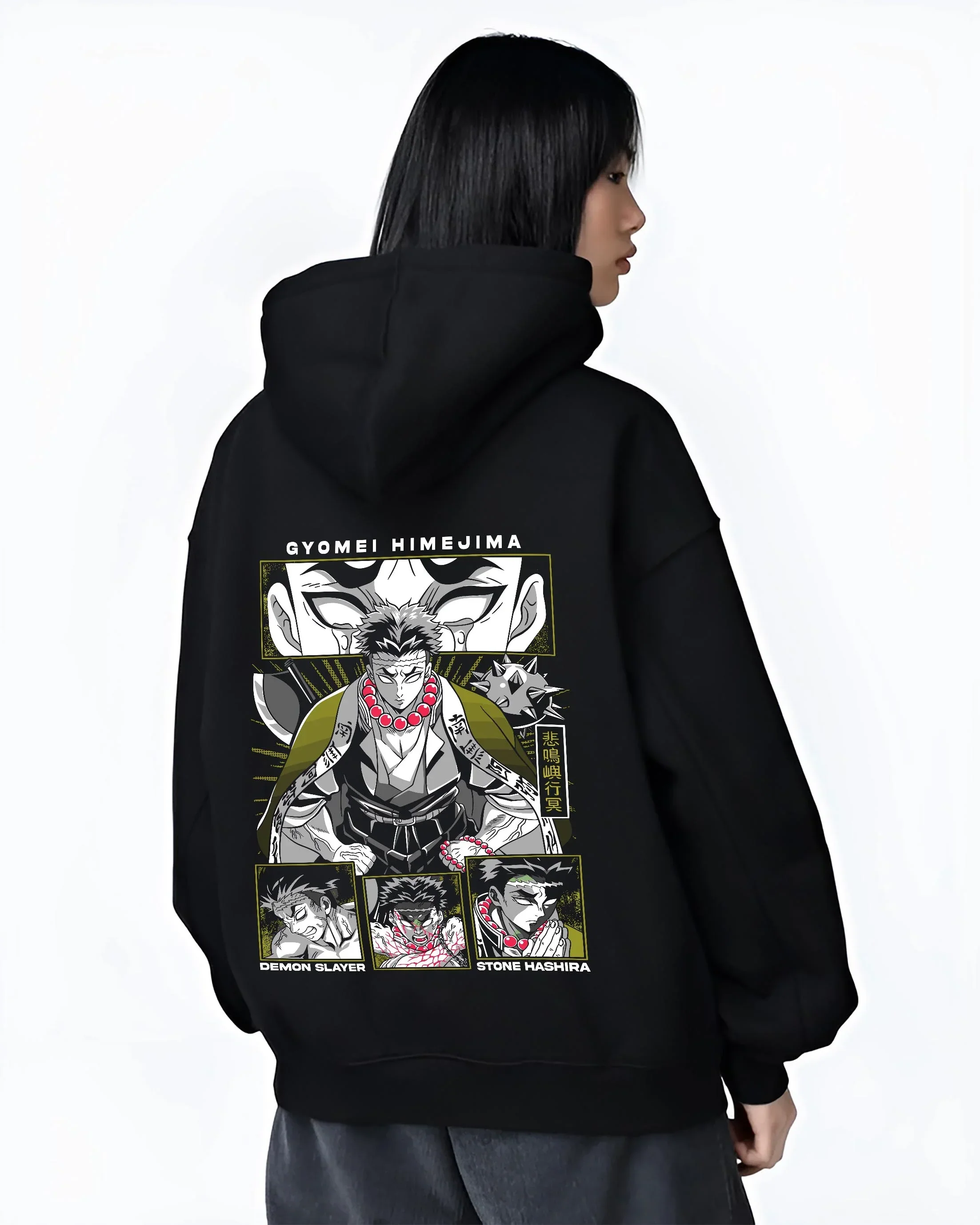 Gyomei Himejima Kimetsu no Yaiba Hoodie Stone Hashira - Image 3