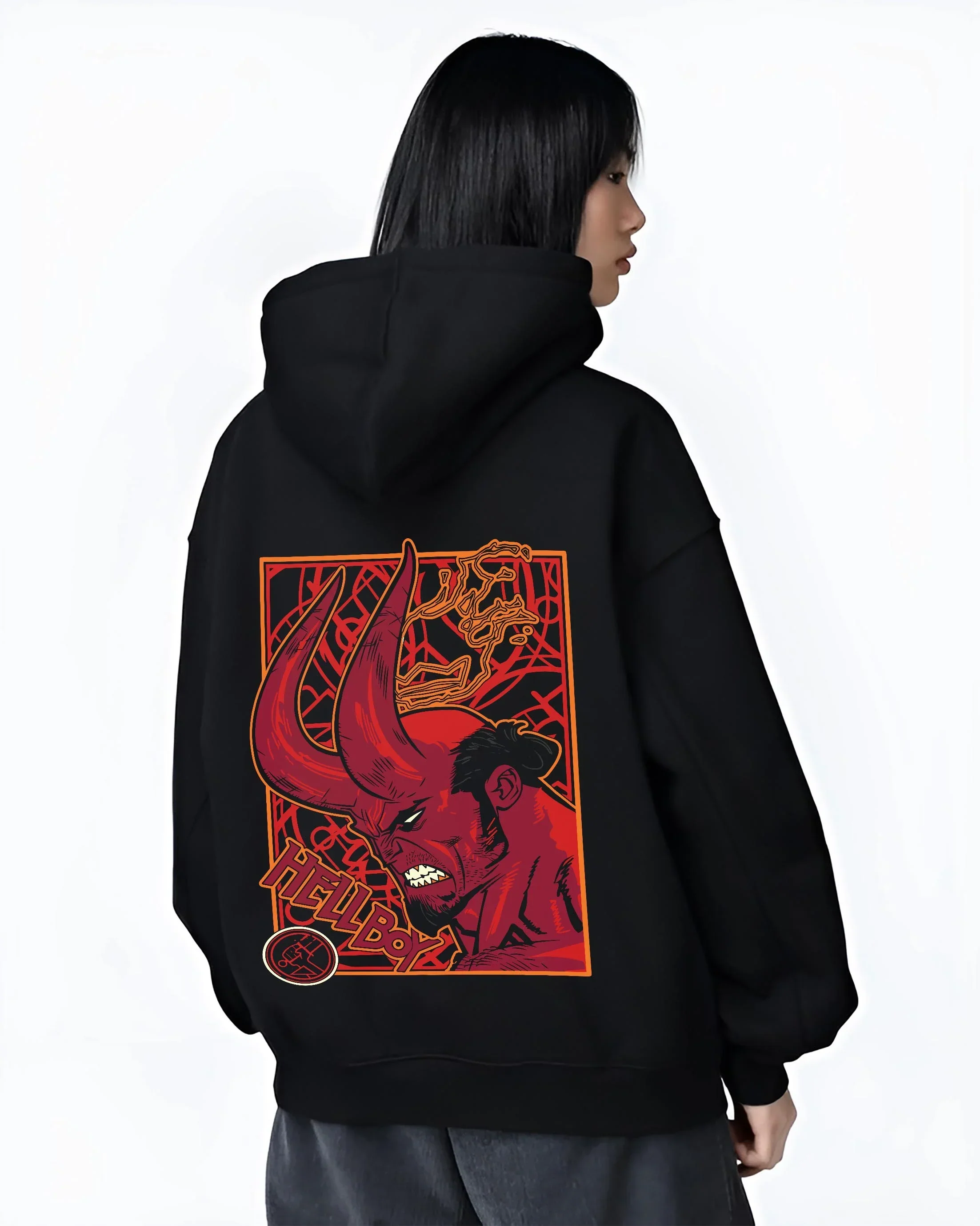 Hellboy Hoodie Classic Comic Dark Hero Jumper - Image 3