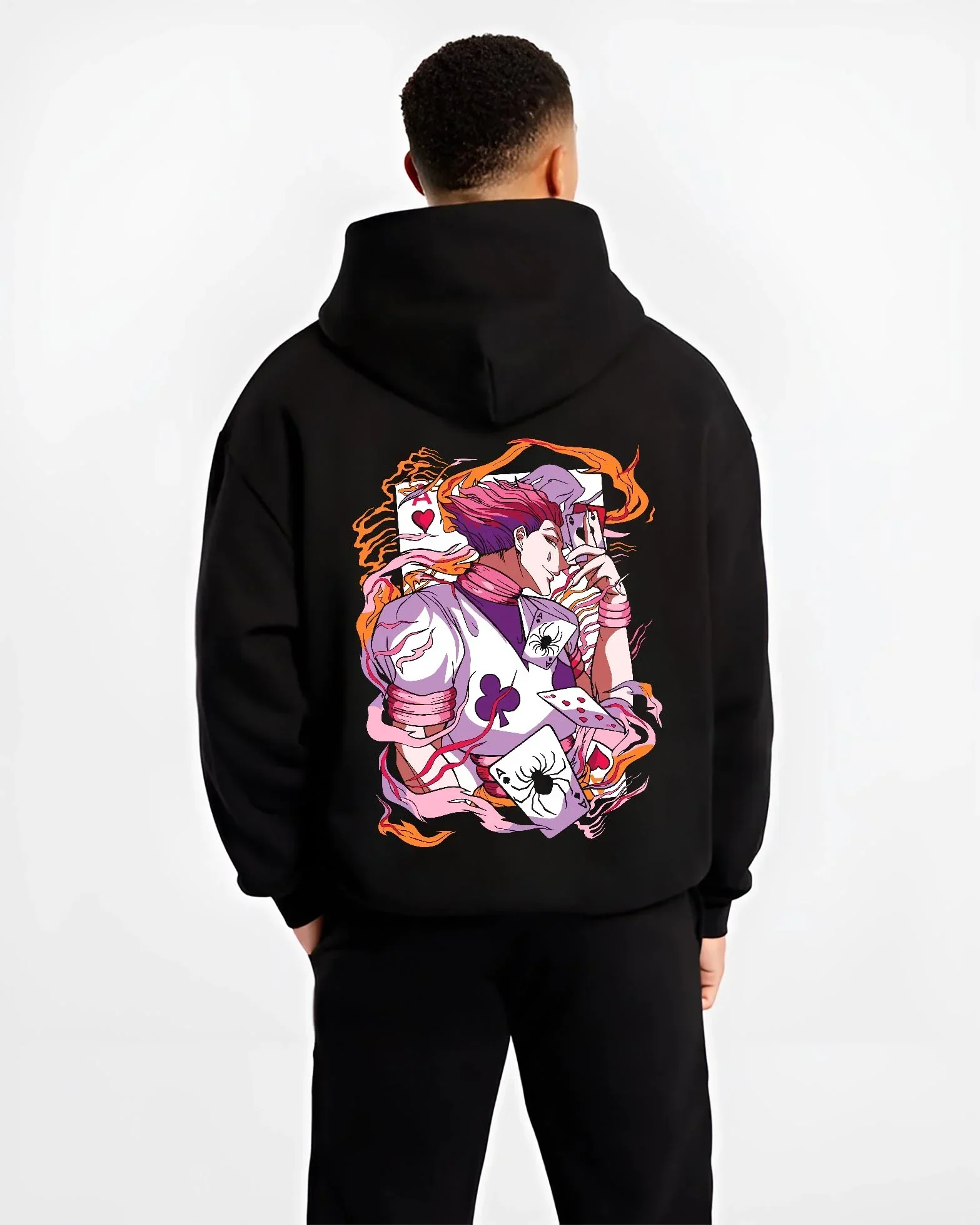 Hisoka Hunter x Hunter Hoodie Joker Playing Card Trick Aura - Image 2