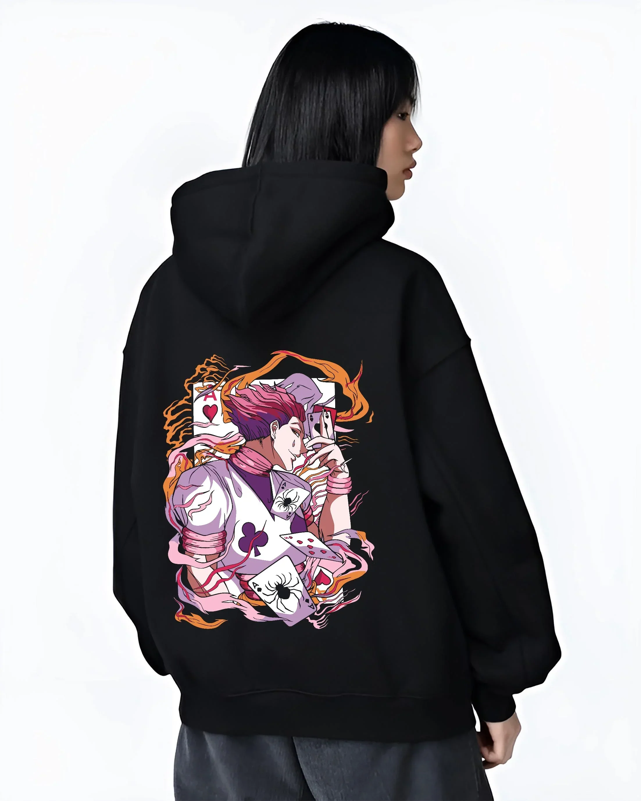 Hisoka Hunter x Hunter Hoodie Joker Playing Card Trick Aura - Image 3