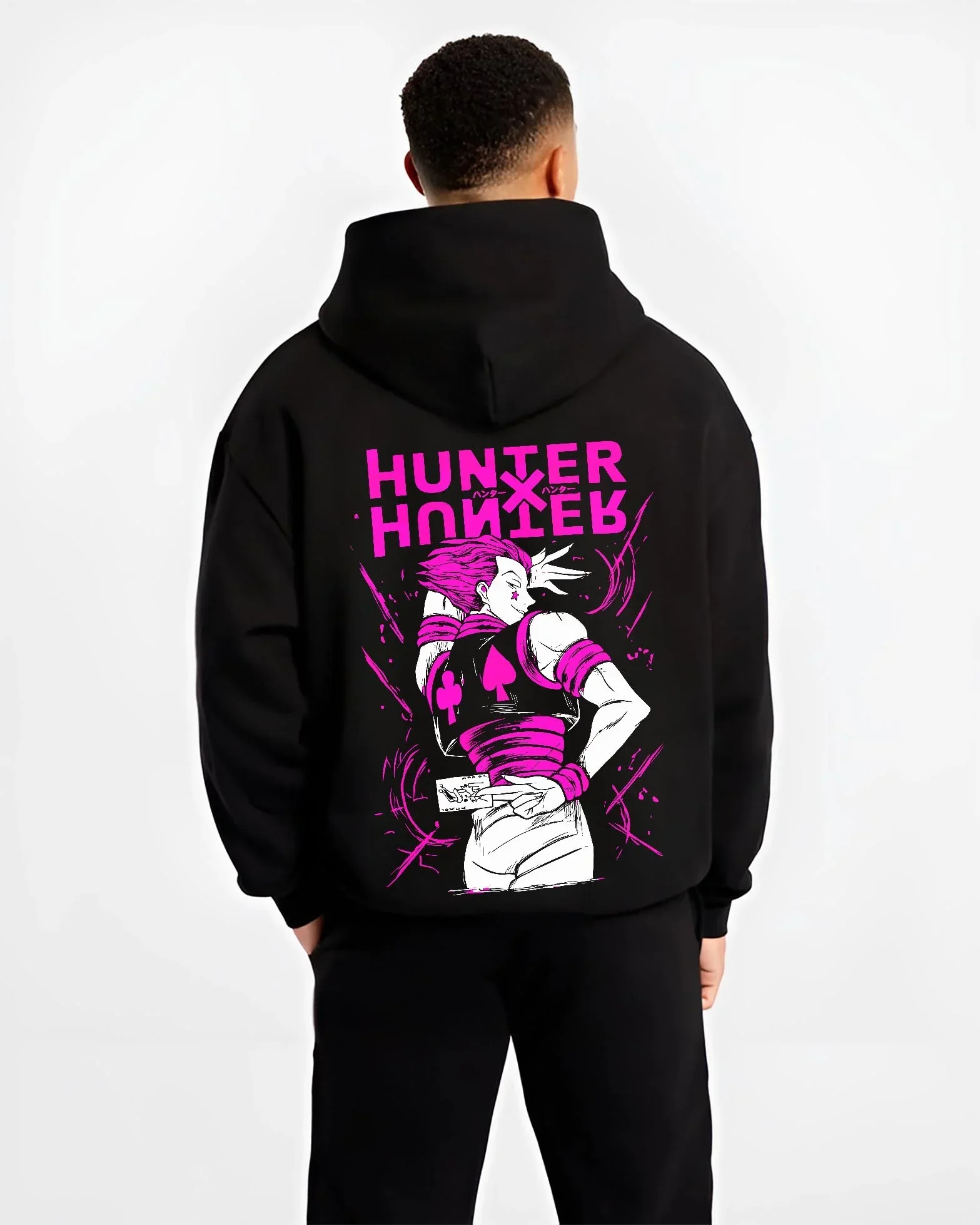 Hisoka Hunter x Hunter Hoodie Menacing Stance Aura Clash - Image 2
