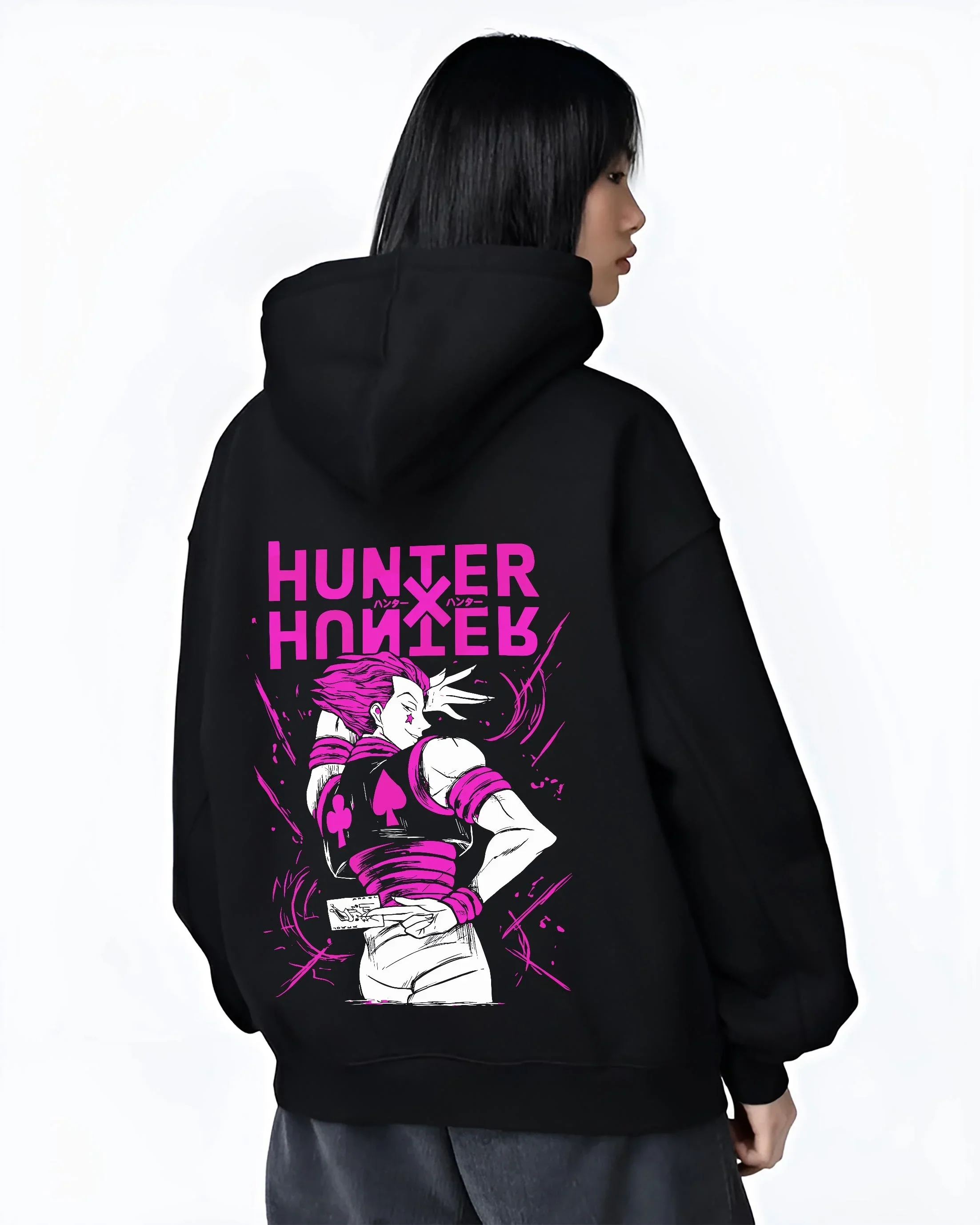 Hisoka Hunter x Hunter Hoodie Menacing Stance Aura Clash - Image 3