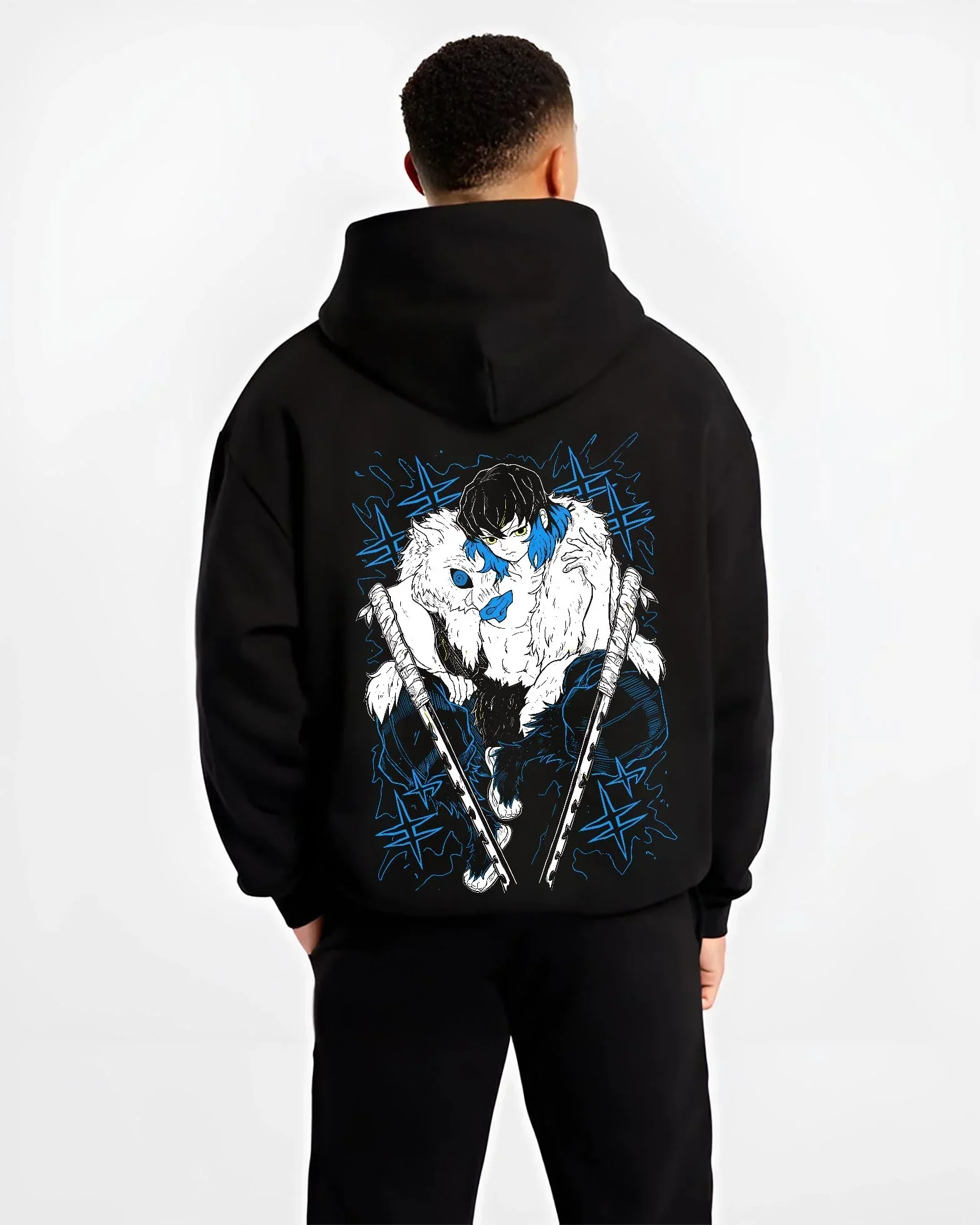 Inosuke Hashibira Kimetsu no Yaiba Hoodie Dynamic Style - Image 2