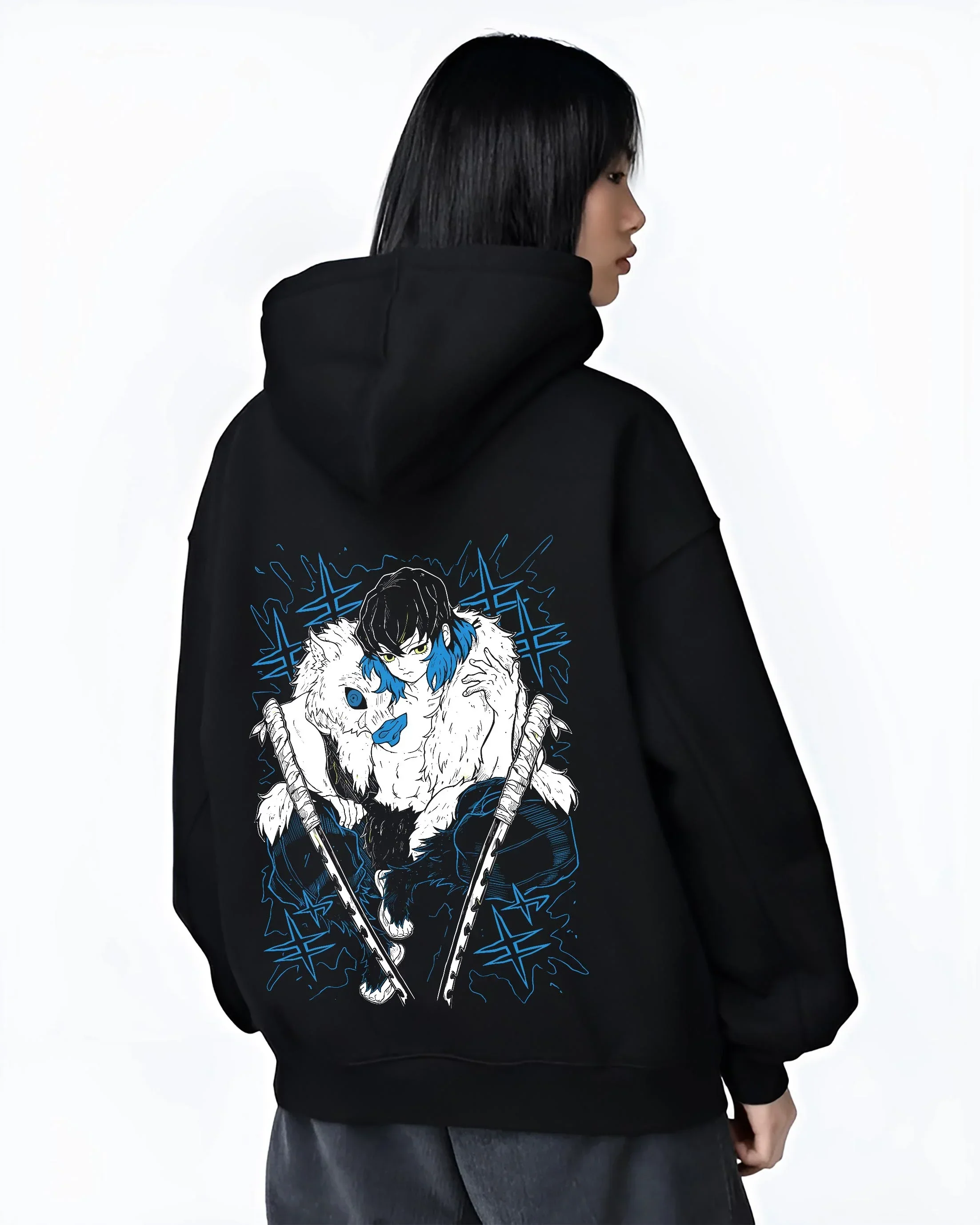 Inosuke Hashibira Kimetsu no Yaiba Hoodie Dynamic Style - Image 3