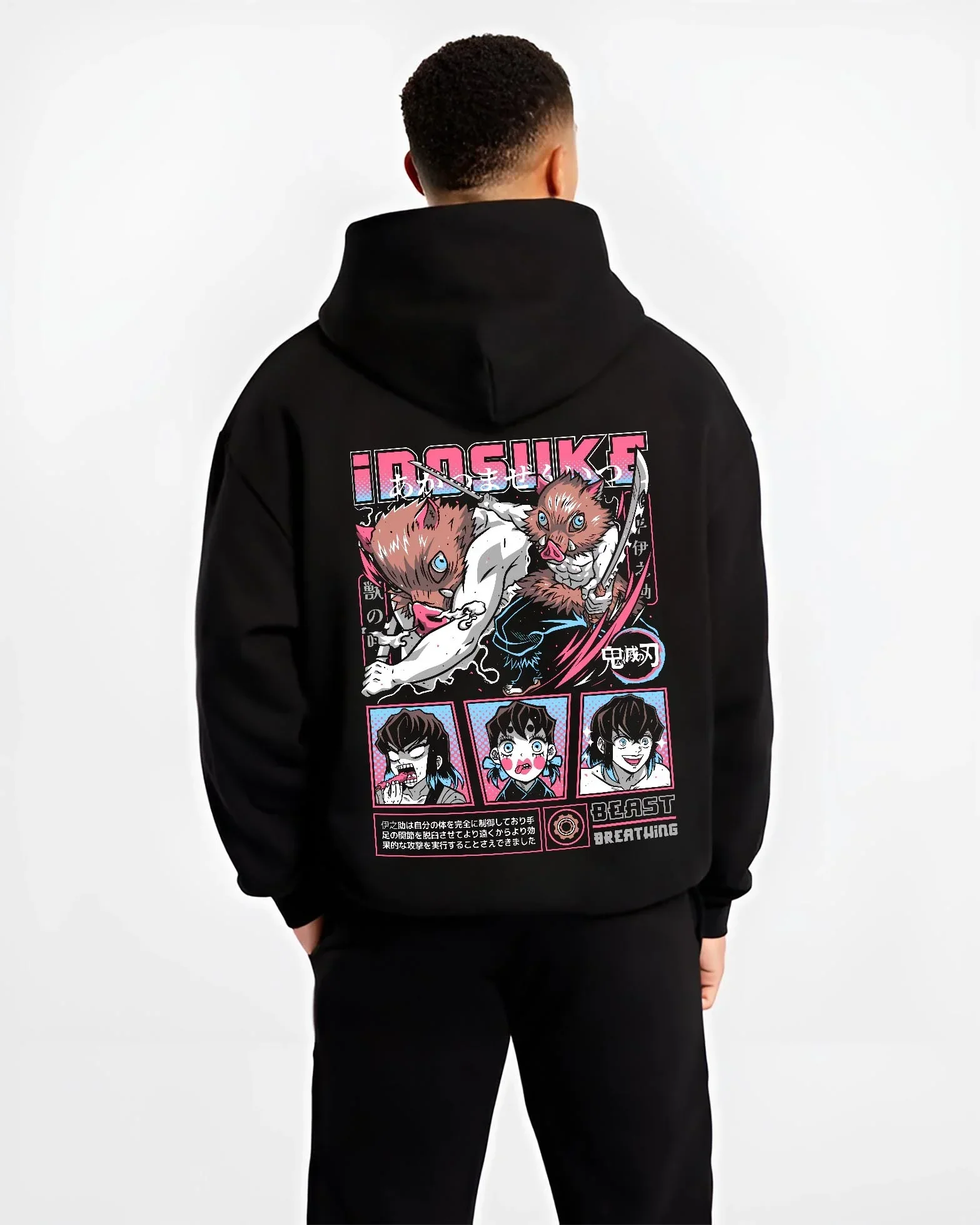Inosuke Hashibira Kimetsu no Yaiba Hoodie Epic Battle - Image 2