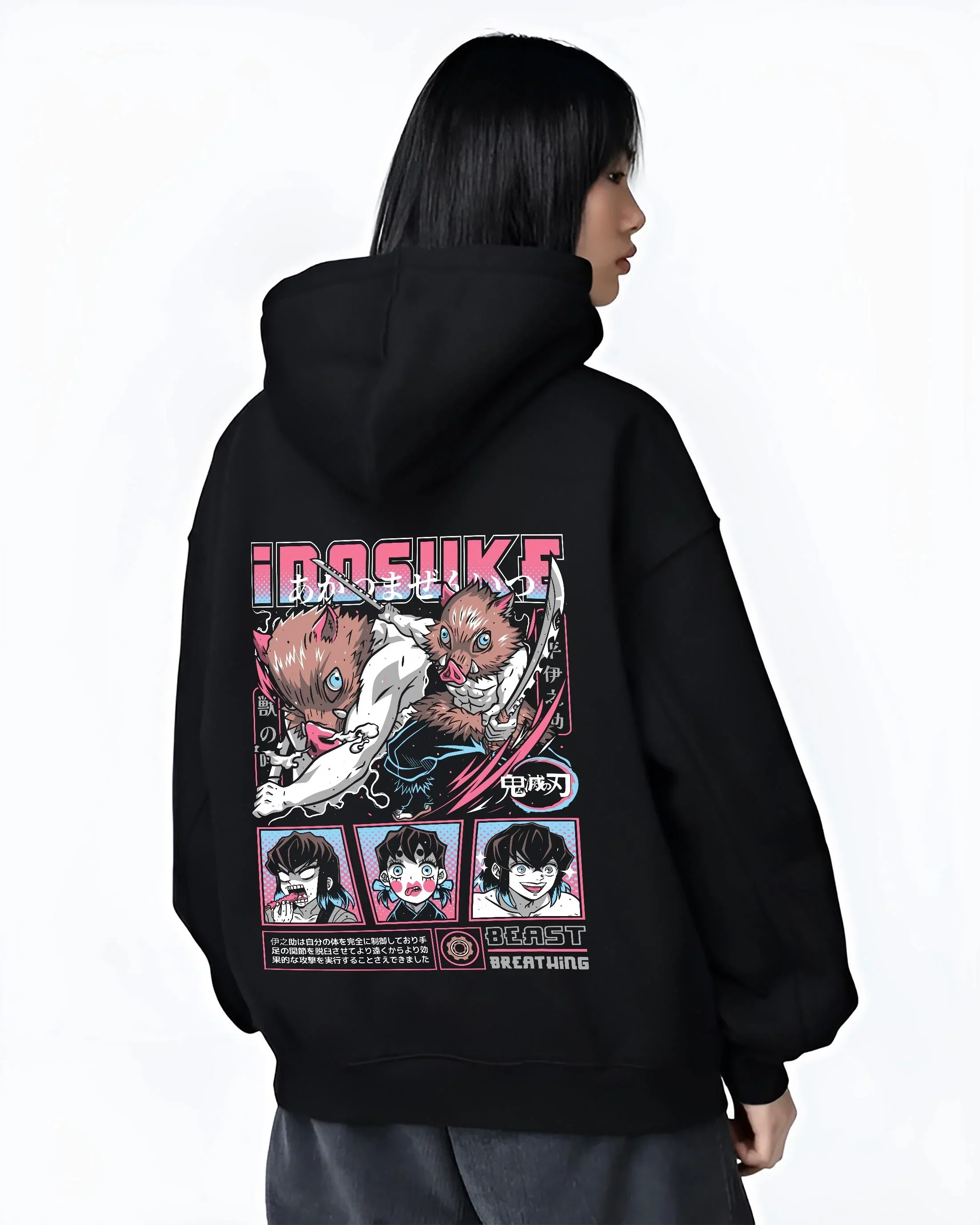 Inosuke Hashibira Kimetsu no Yaiba Hoodie Epic Battle - Image 3