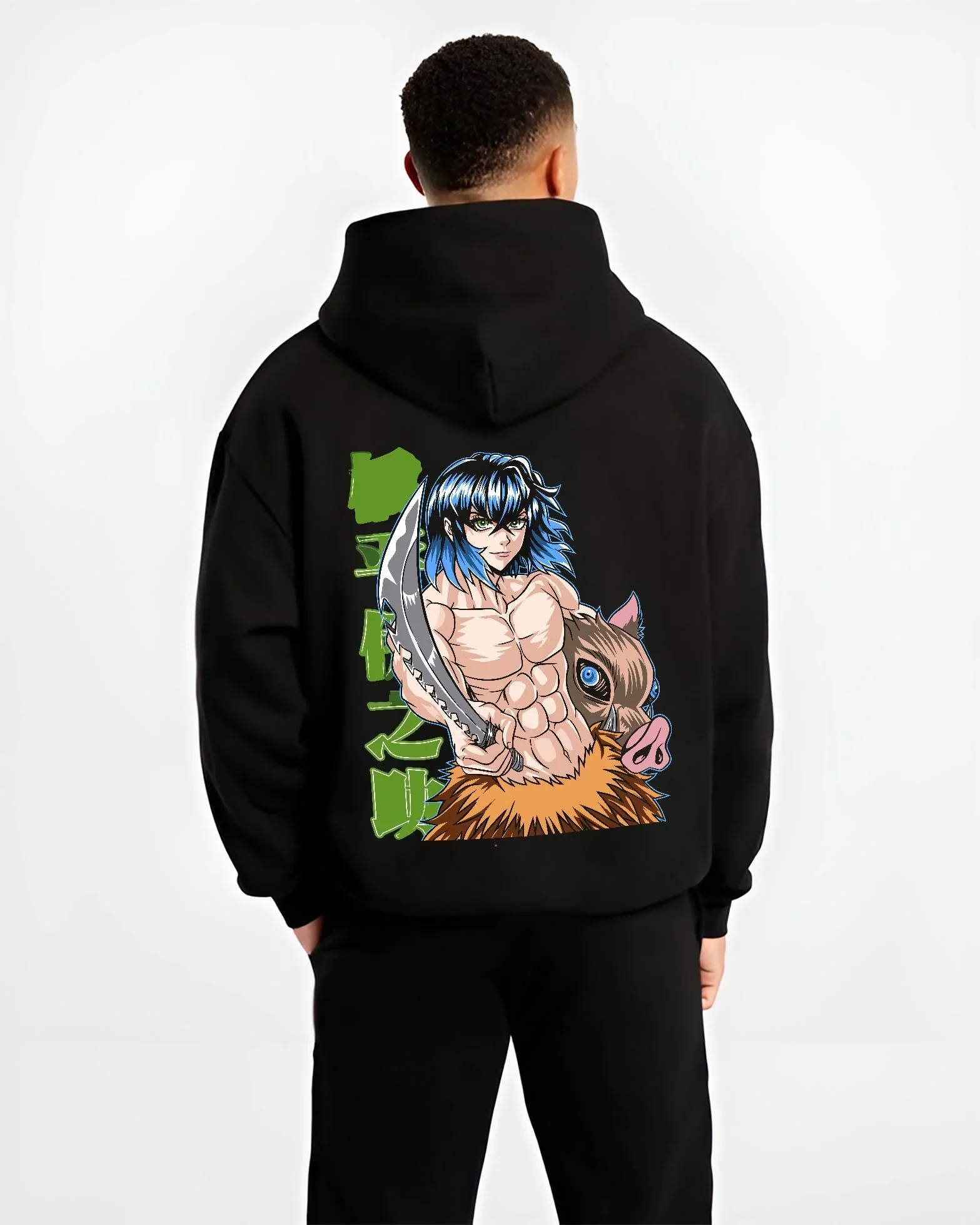 Inosuke Hashibira Kimetsu no Yaiba Hoodie Strong Style - Image 2