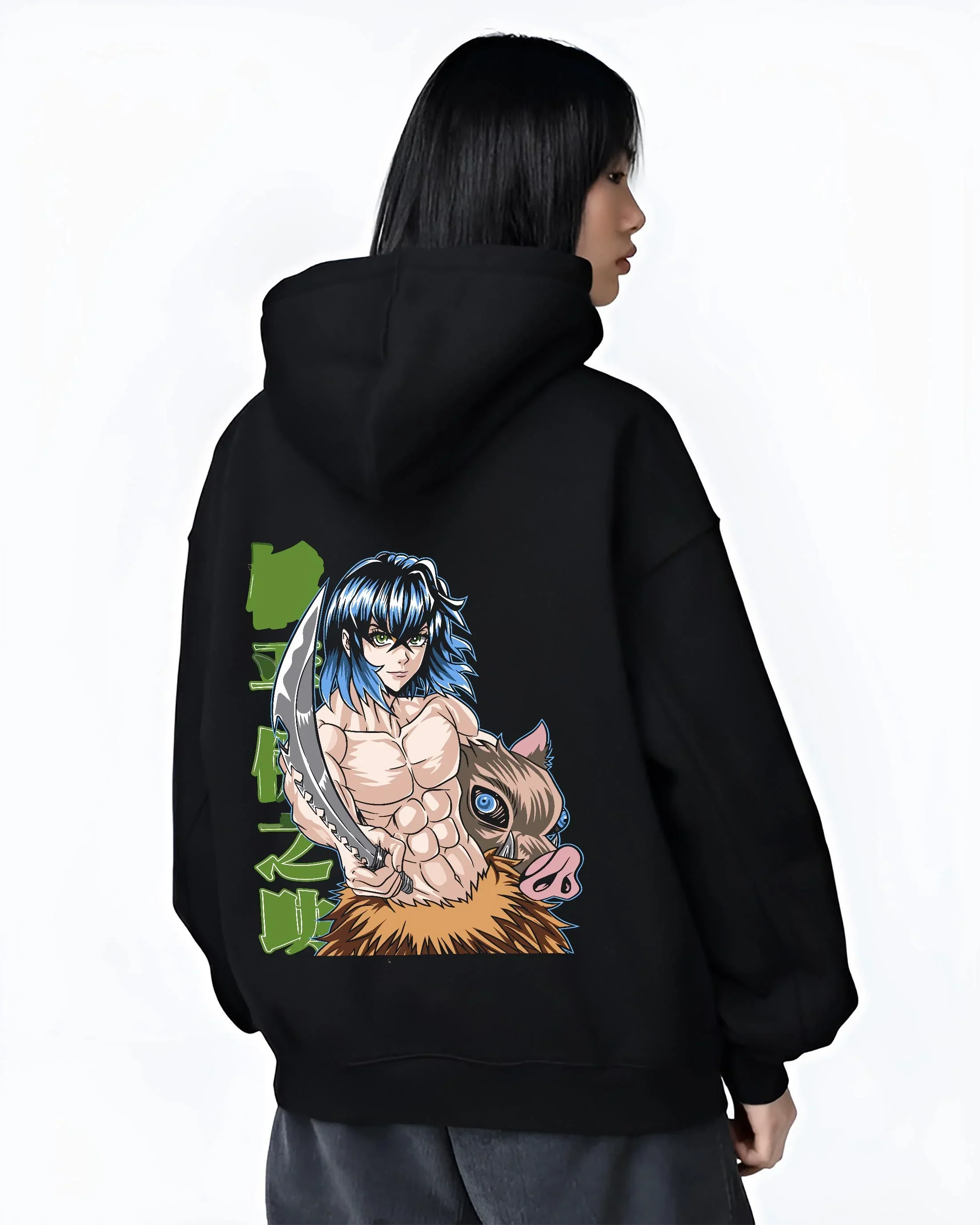 Inosuke Hashibira Kimetsu no Yaiba Hoodie Strong Style - Image 3