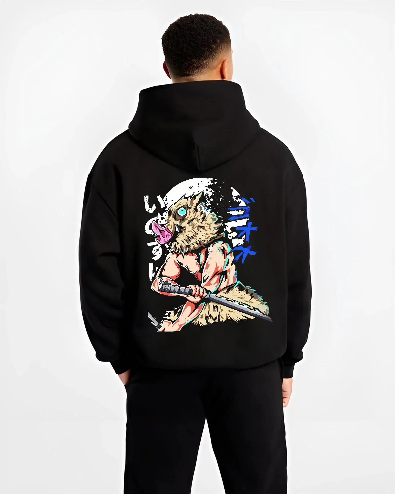 Inosuke Hashibira Demon Slayer Hoodie Twin Blades - Image 2