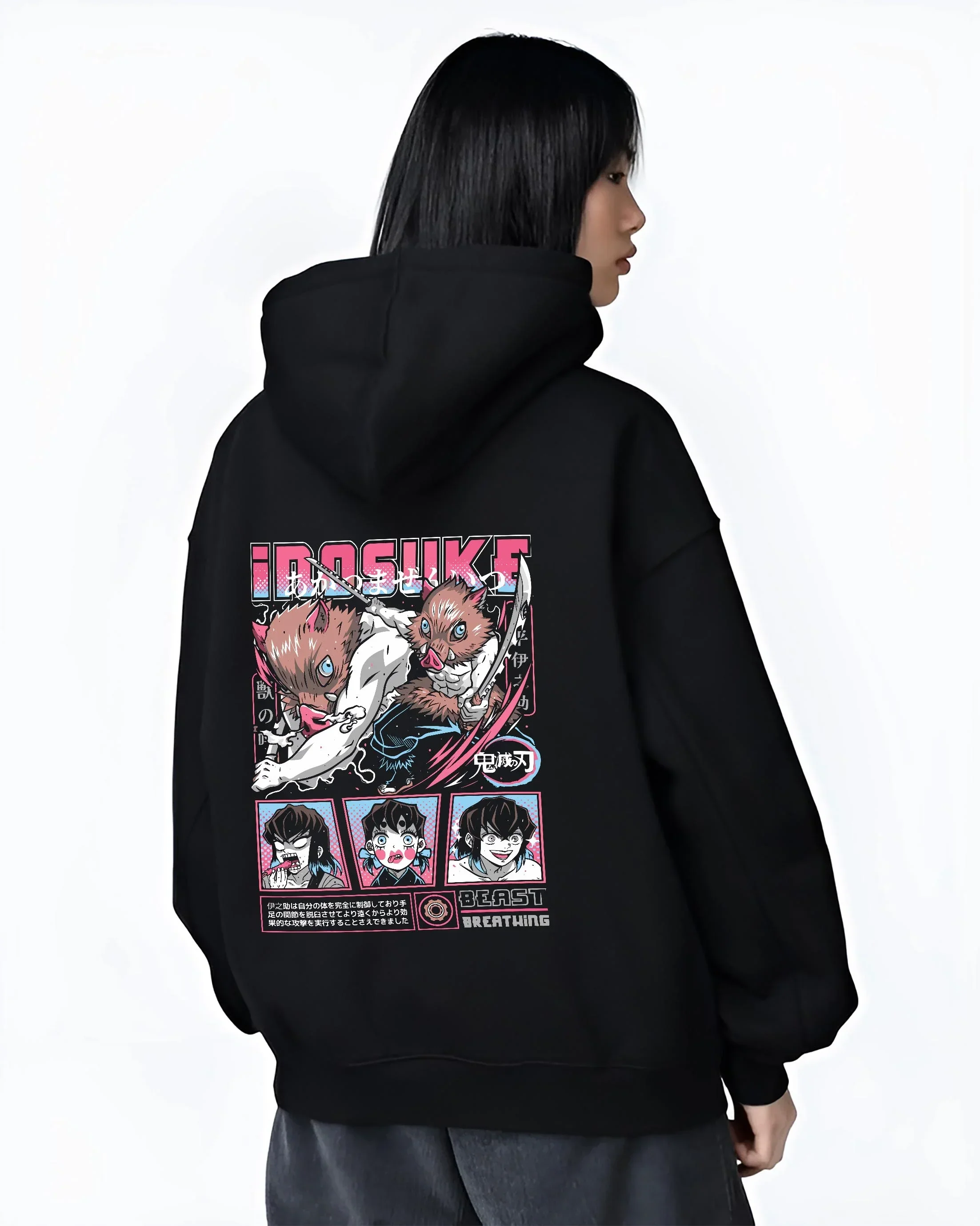 Inosuke Hashibira Demon Slayer Hoodie Wild Fighter - Image 3