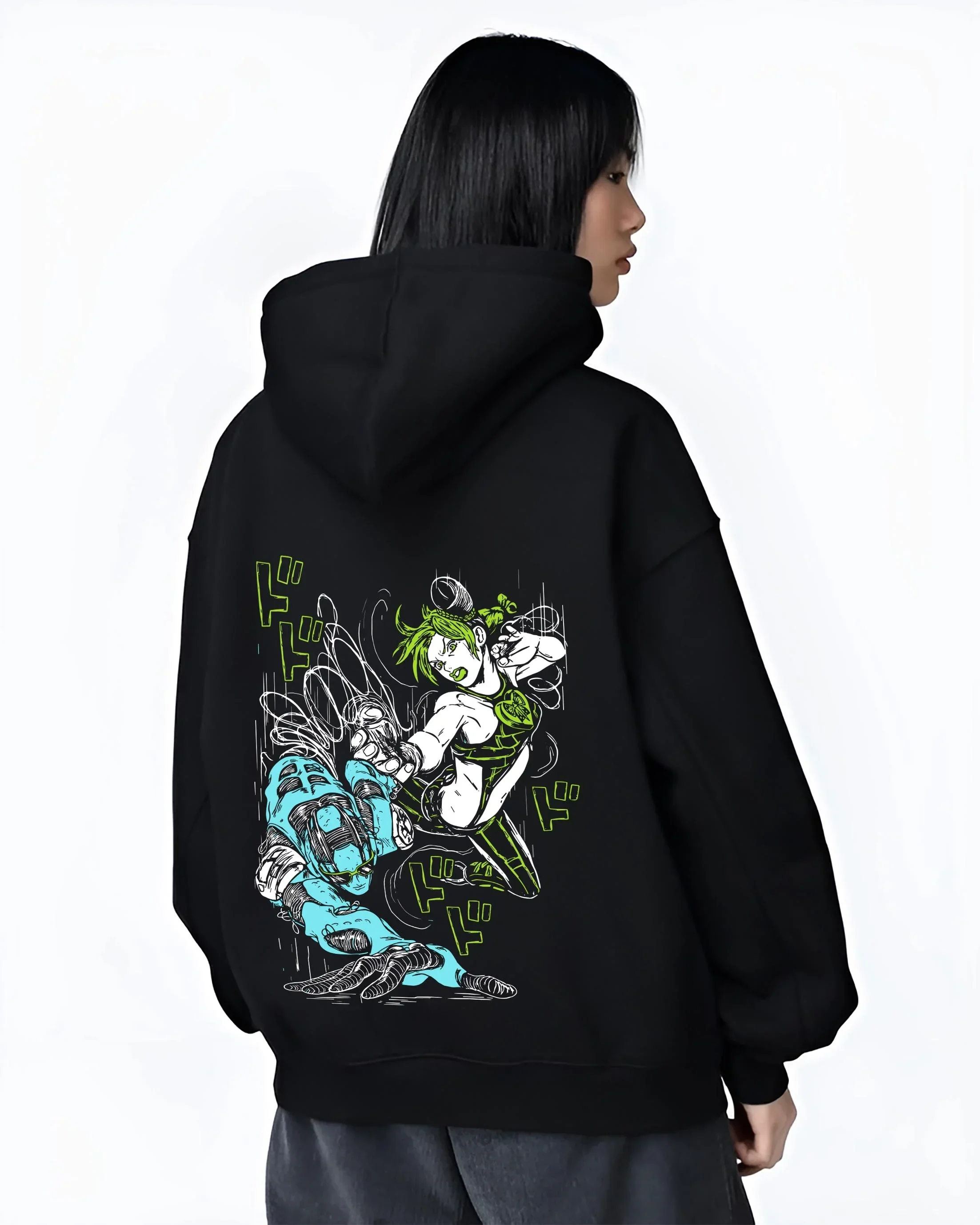 Jolyne Cujoh Hoodie JoJo’s Bizarre Adventure Anime Pose - Image 3