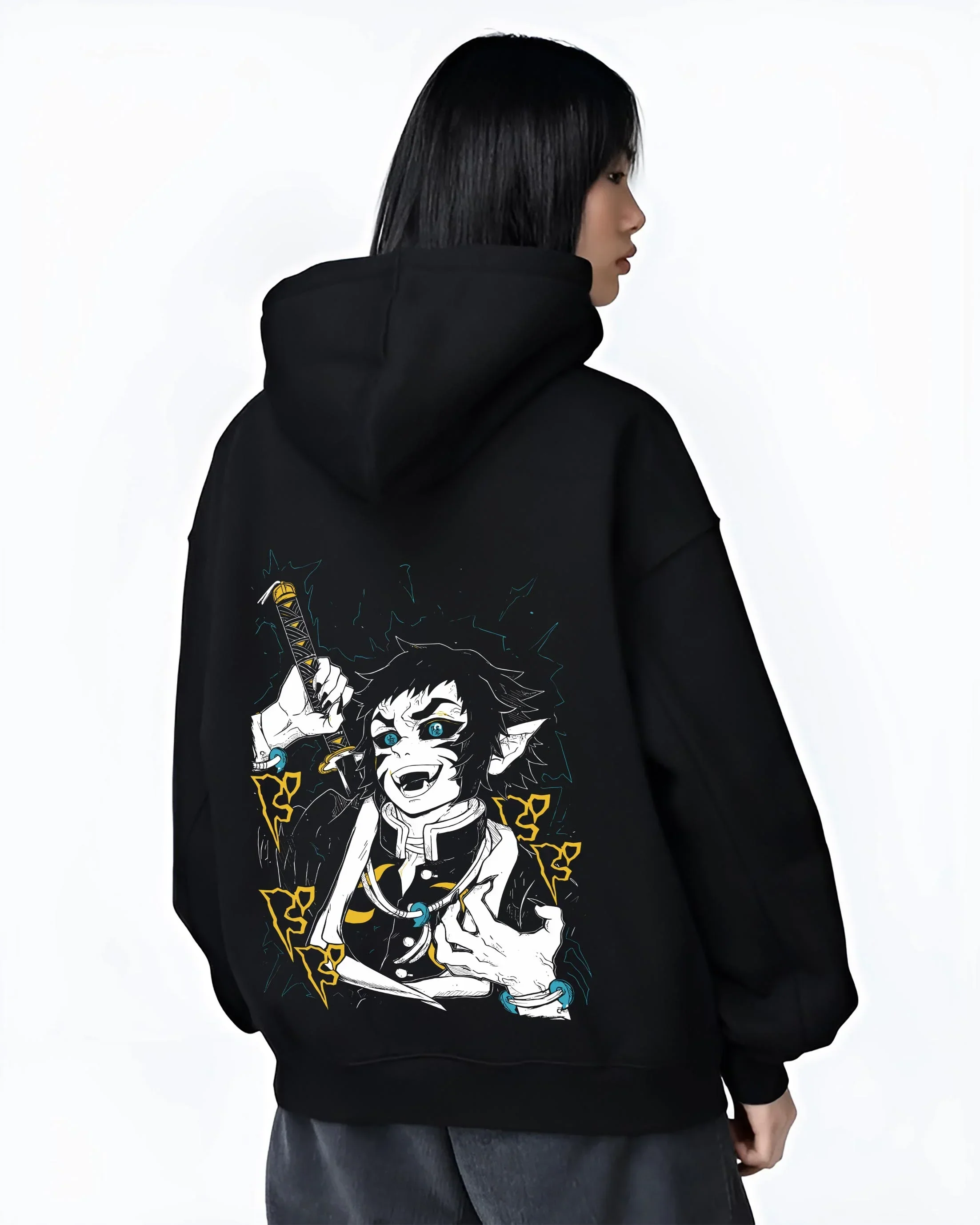 Kaigaku Hoodie Demon Slayer Upper Moon Swordsman - Image 3