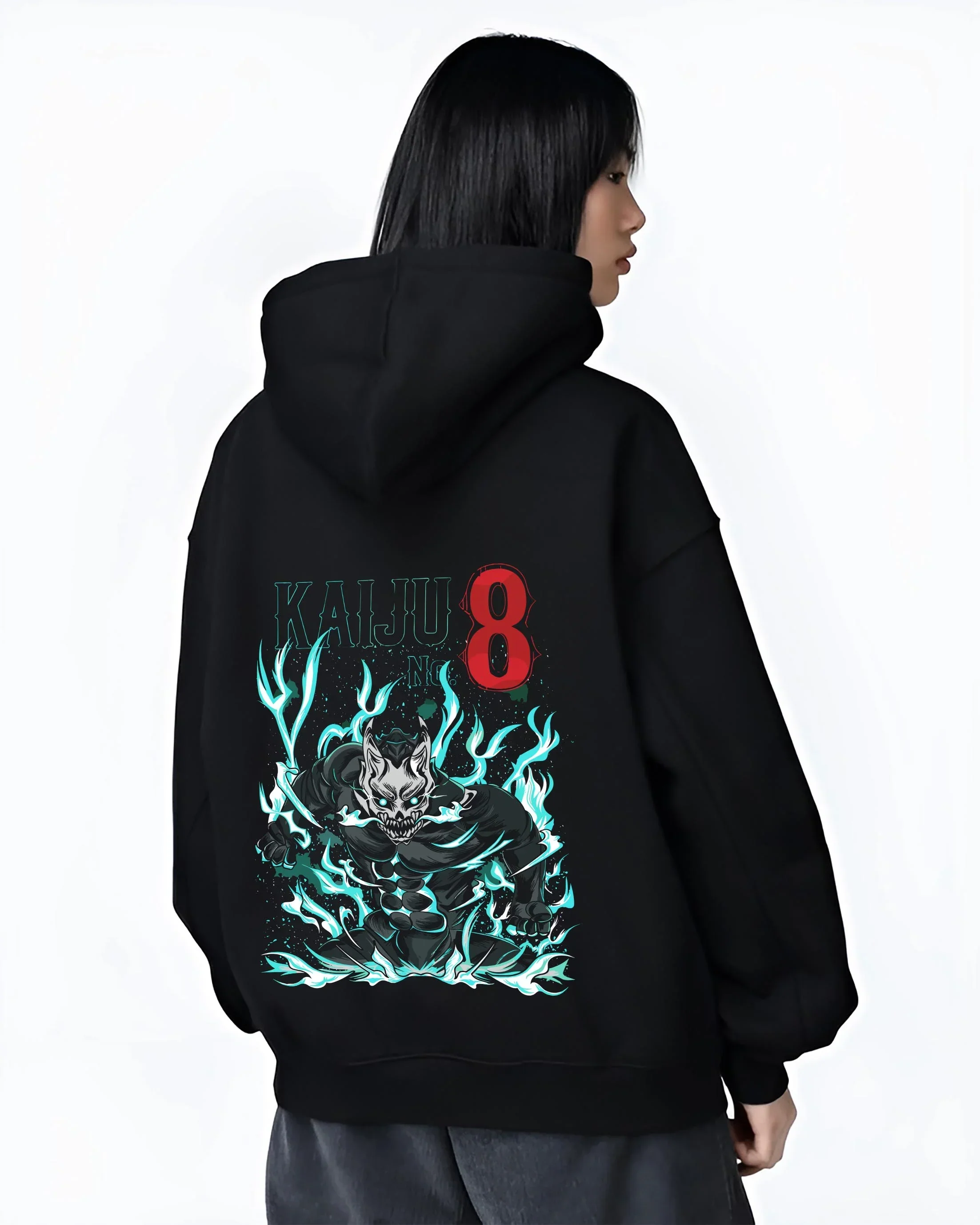 Kaiju No. 8 Hoodie Fiery Transformation Epic Battle Pose - Image 3