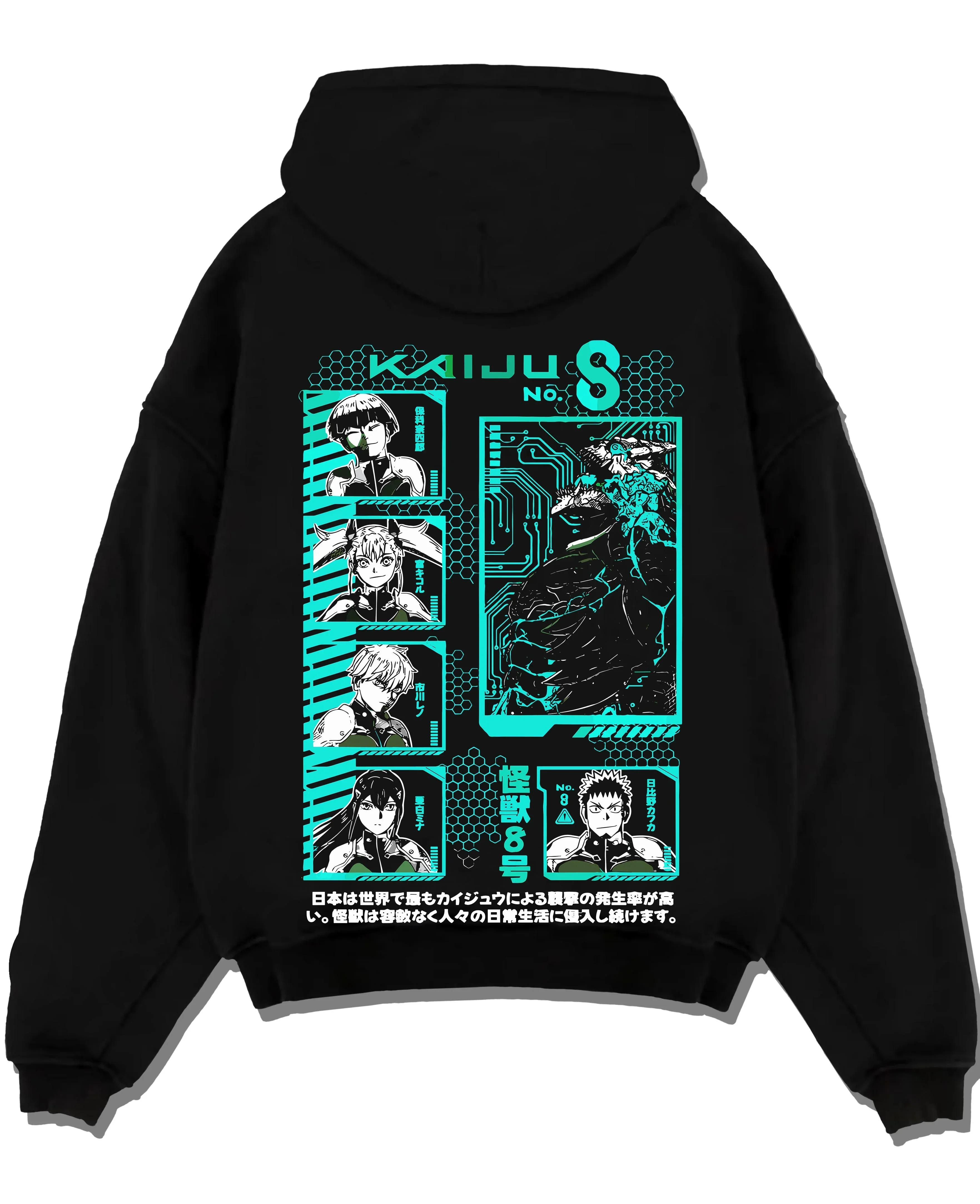 Kaiju No. 8 Hoodie Character Panel Grid Manga Battle
