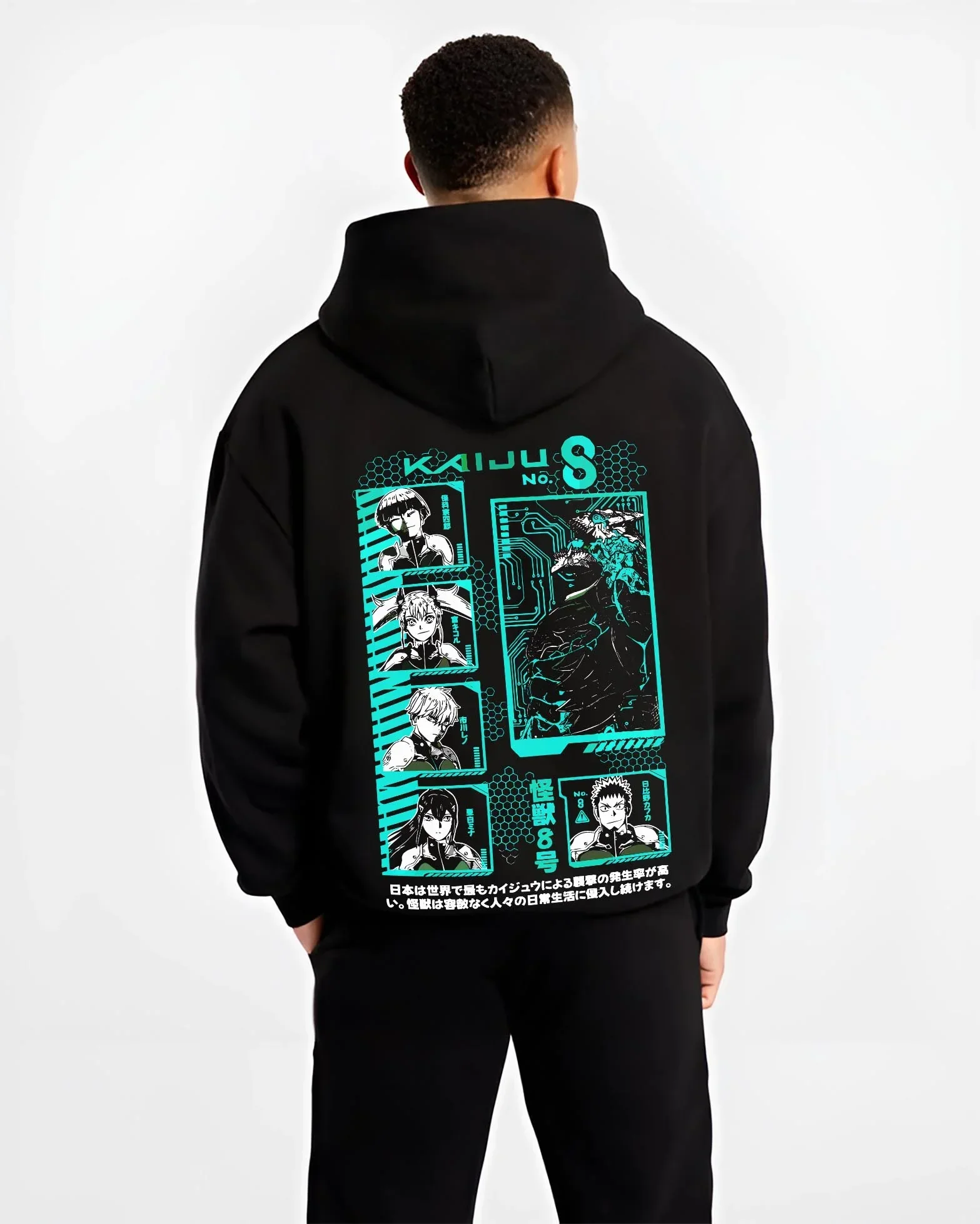 Kaiju No. 8 Hoodie Character Panel Grid Manga Battle - Image 2