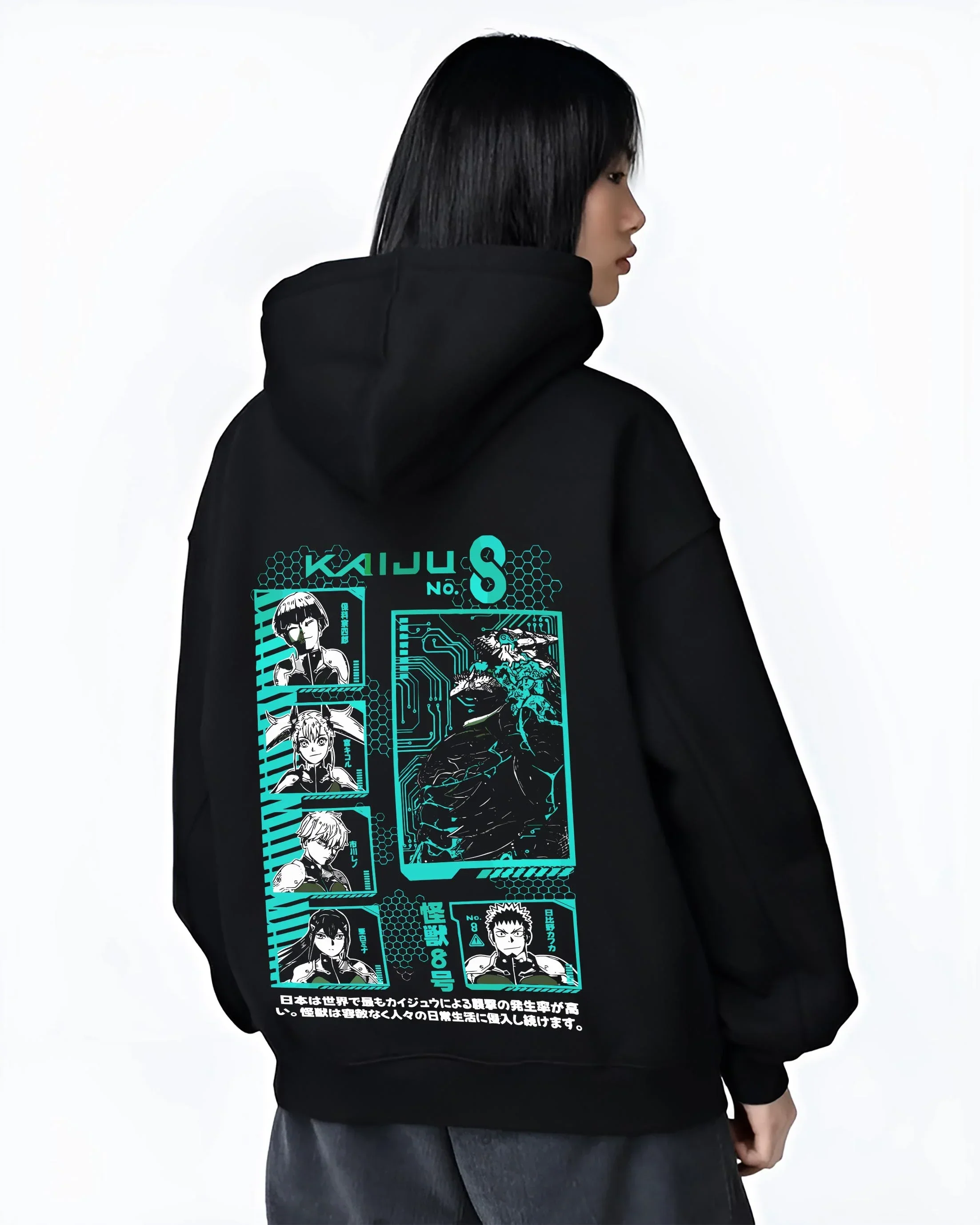 Kaiju No. 8 Hoodie Character Panel Grid Manga Battle - Image 3