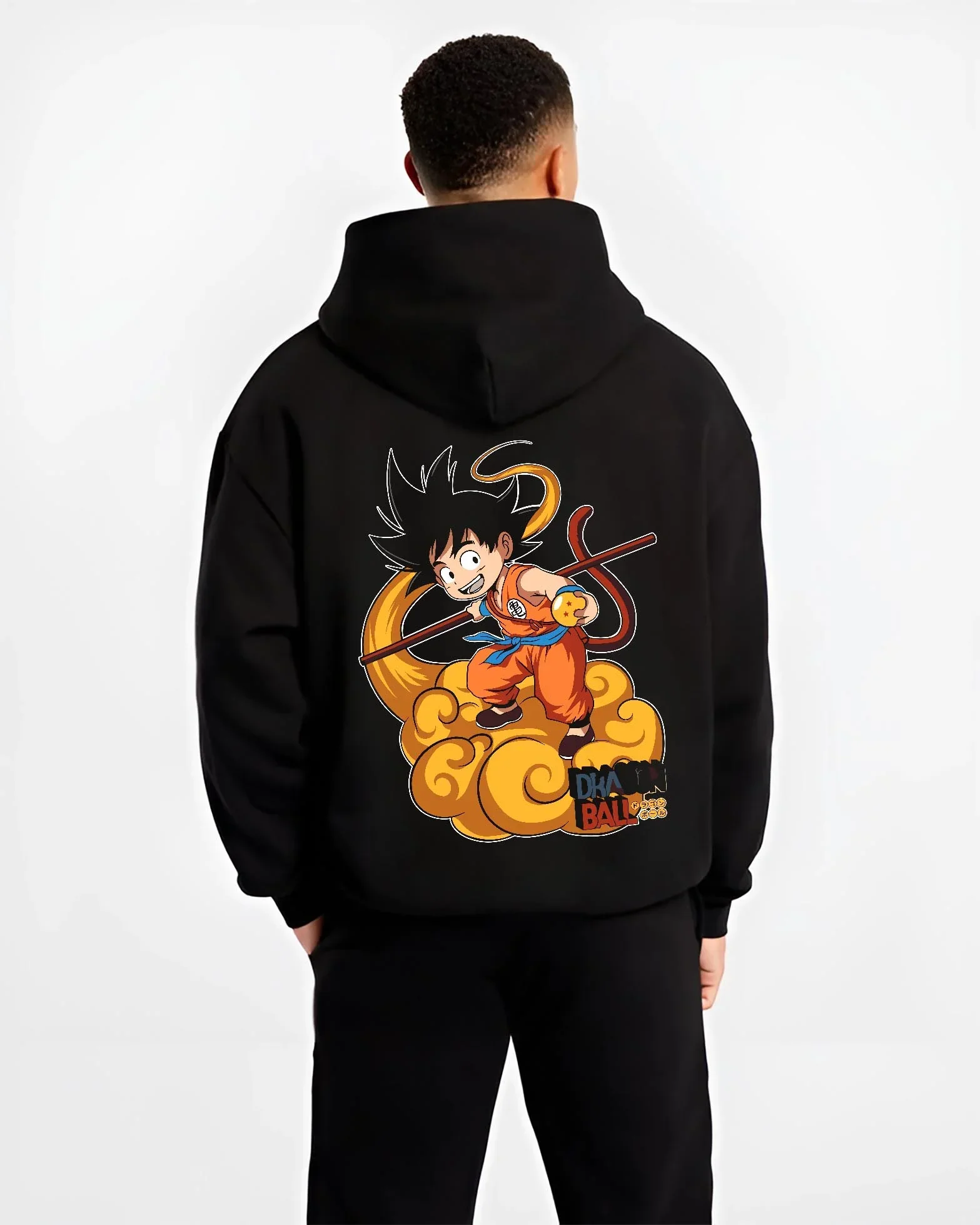 Kid Goku Dragon Ball Z Hoodie Nimbus Flying Cloud Pose - Image 2