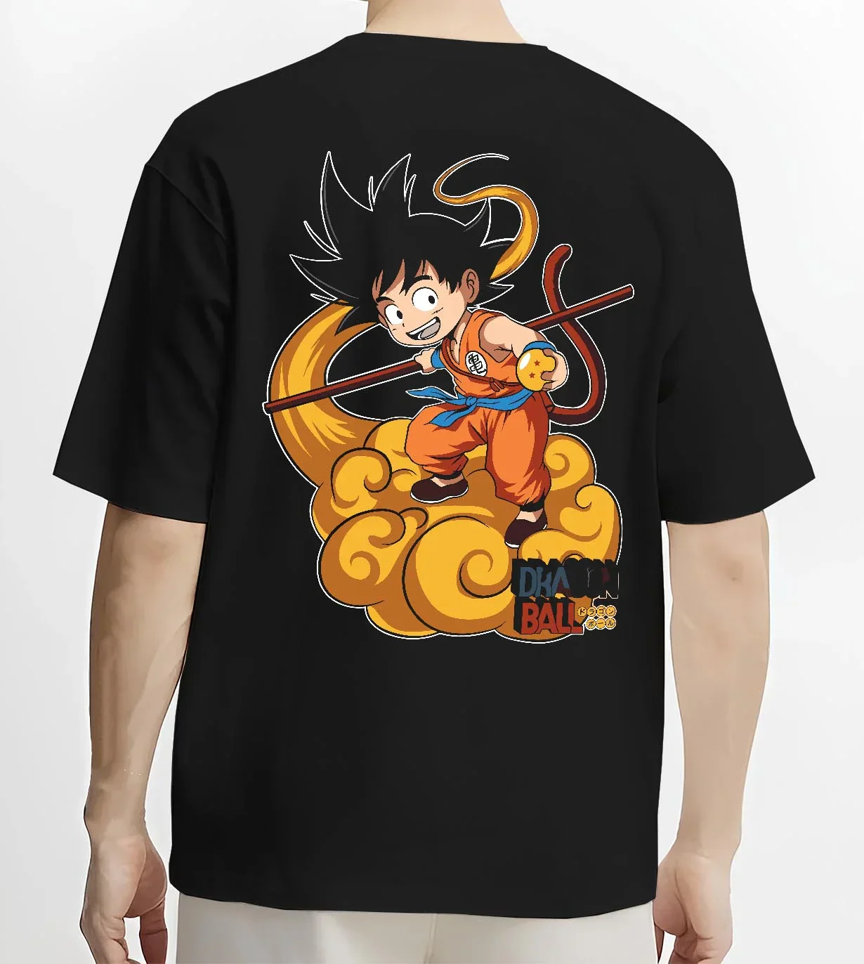 Kid Goku Dragon Ball Z Hoodie Nimbus Flying Cloud Pose - Image 4
