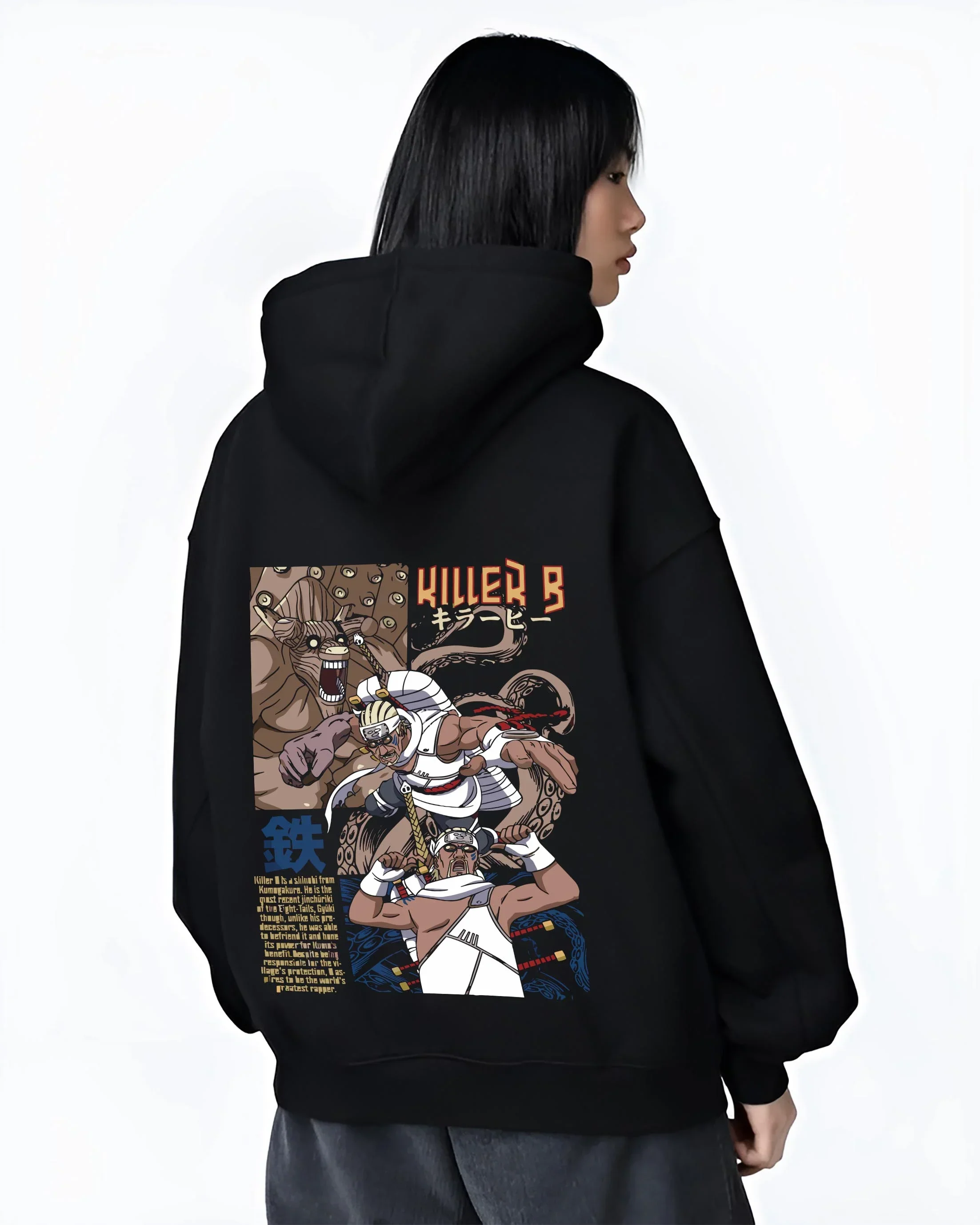 Killer Bee Hoodie Naruto Eight Tails Jinchuriki Rap Ninja - Image 3
