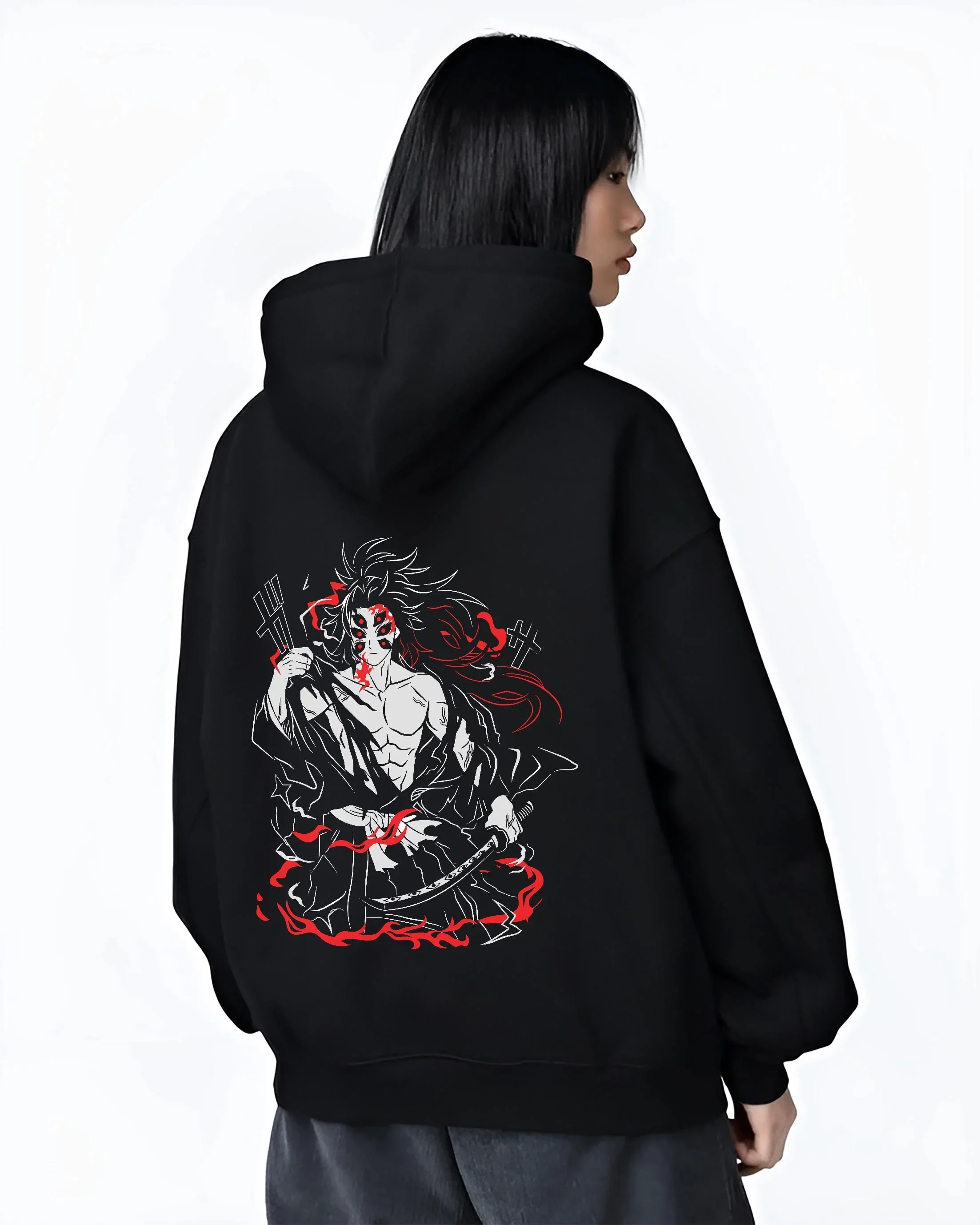 Kokushibo Kimetsu no Yaiba Hoodie Battle Mode - Image 3