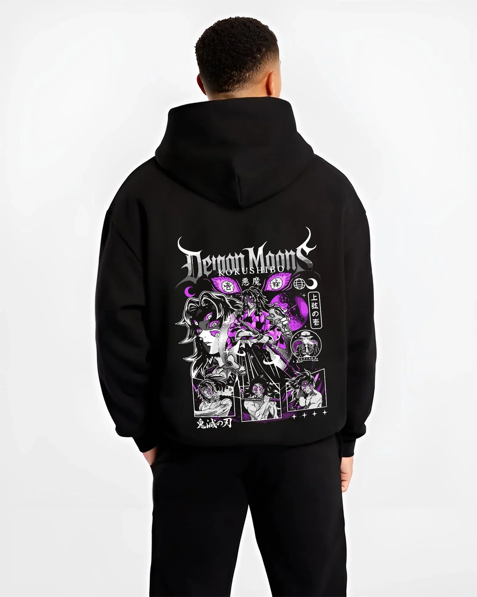 Kokushibo Hoodie Demon Slayer Upper Moon One - Image 2