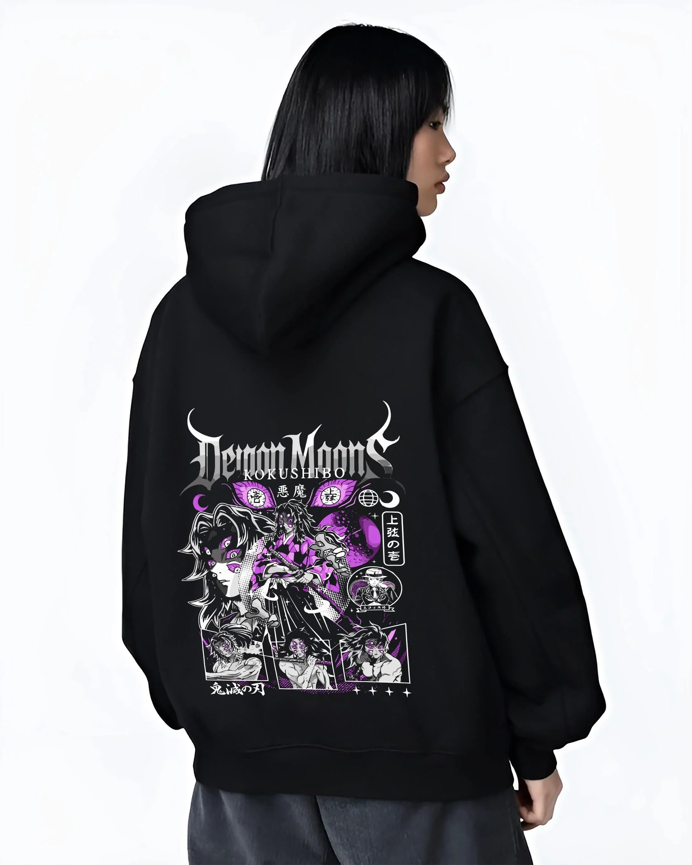 Kokushibo Hoodie Demon Slayer Upper Moon One - Image 3