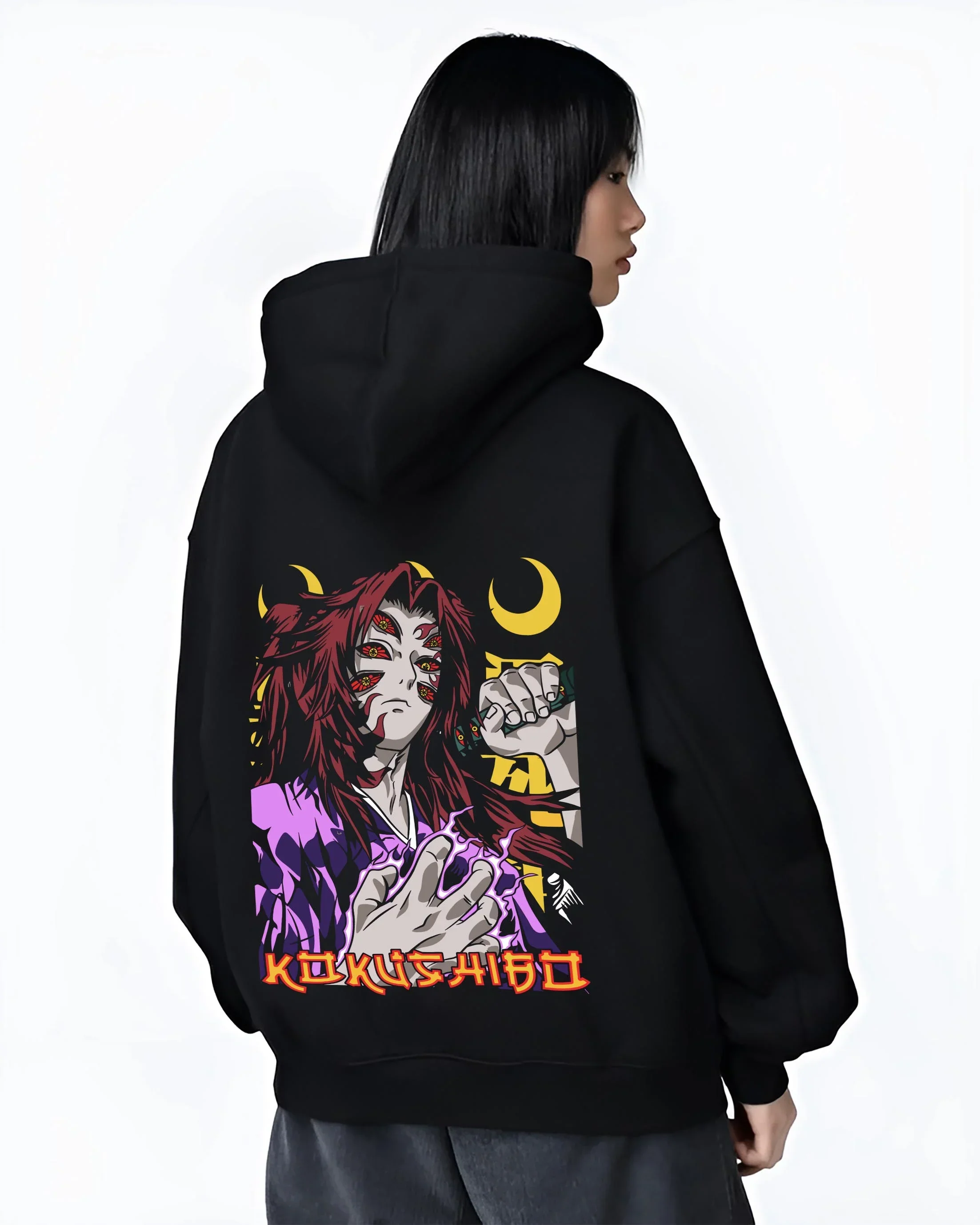Kokushibo Demon Slayer Hoodie Upper Moon Blade Power - Image 3
