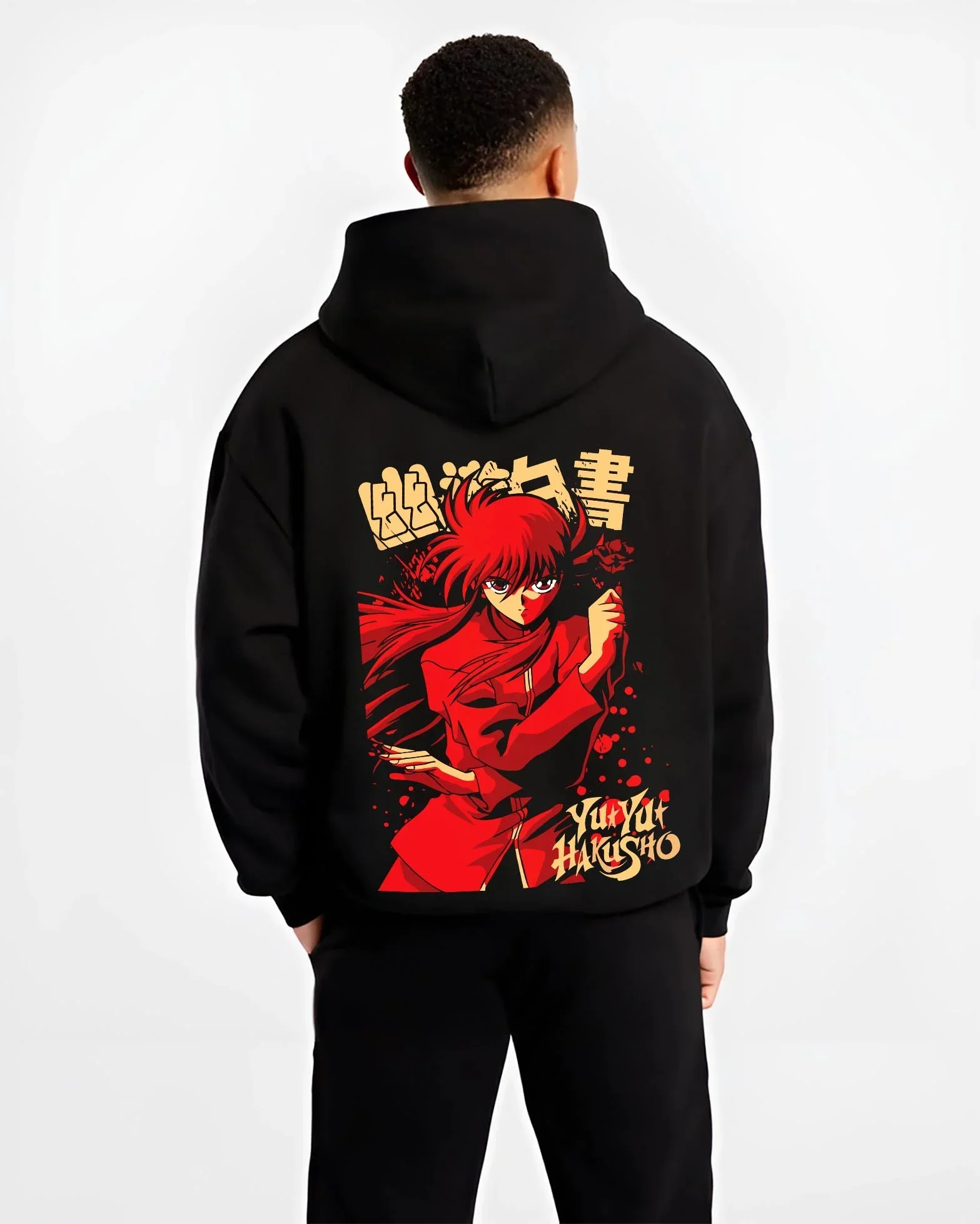 Kurama Hoodie Yu Yu Hakusho Red Battle Stance - Image 2