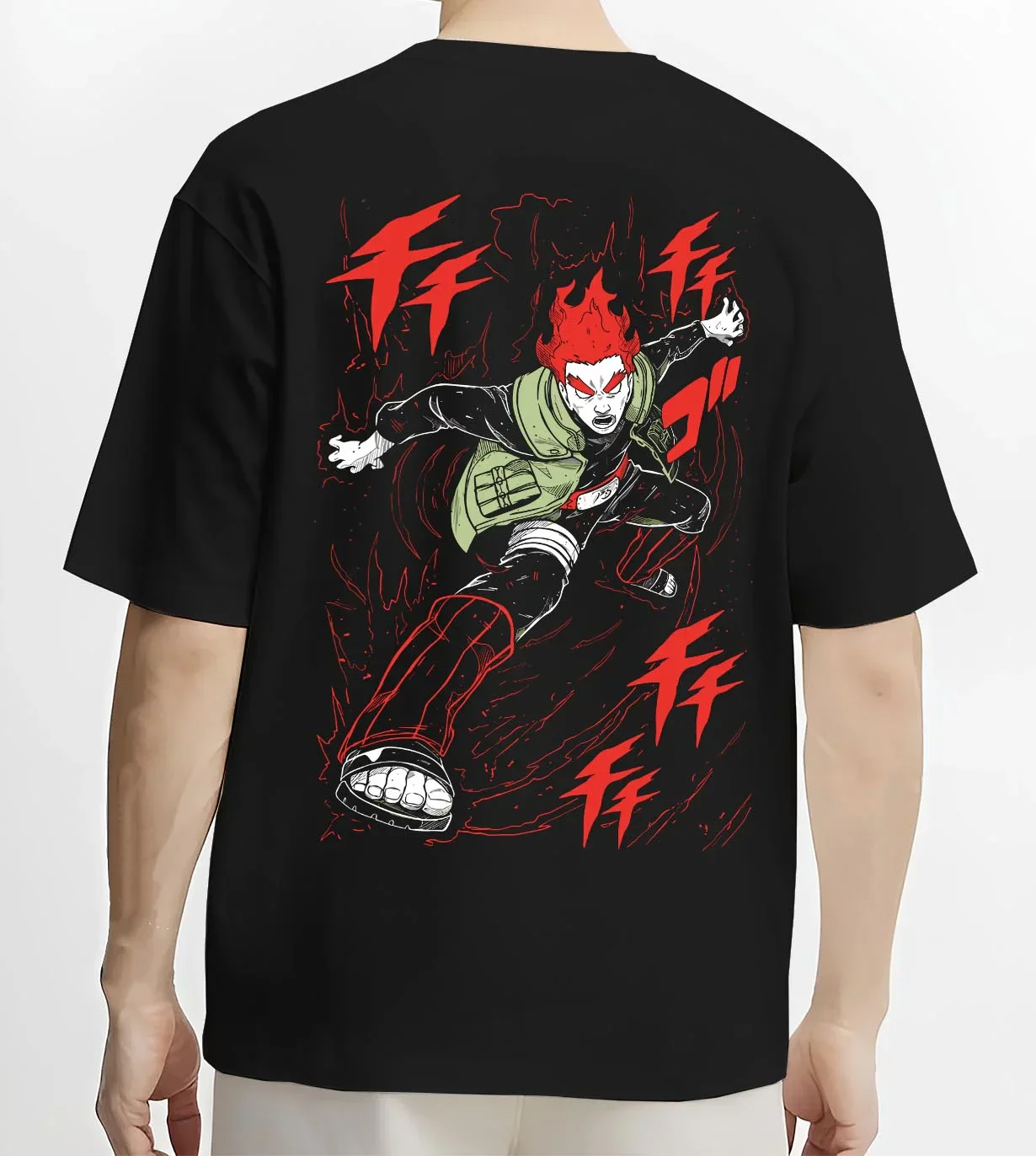 Might Guy Hoodie Naruto Dynamic Entry Flames - Image 4