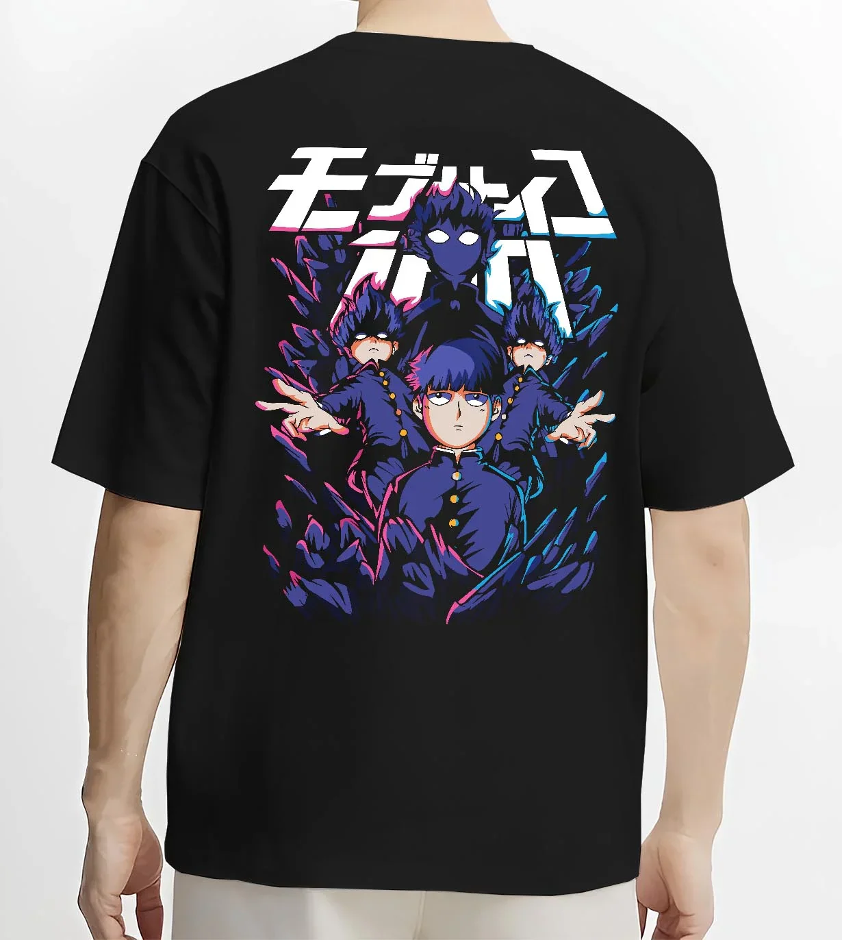 Mob Psycho 100 Hoodie Blue Spirit Energy Jumper - Image 4