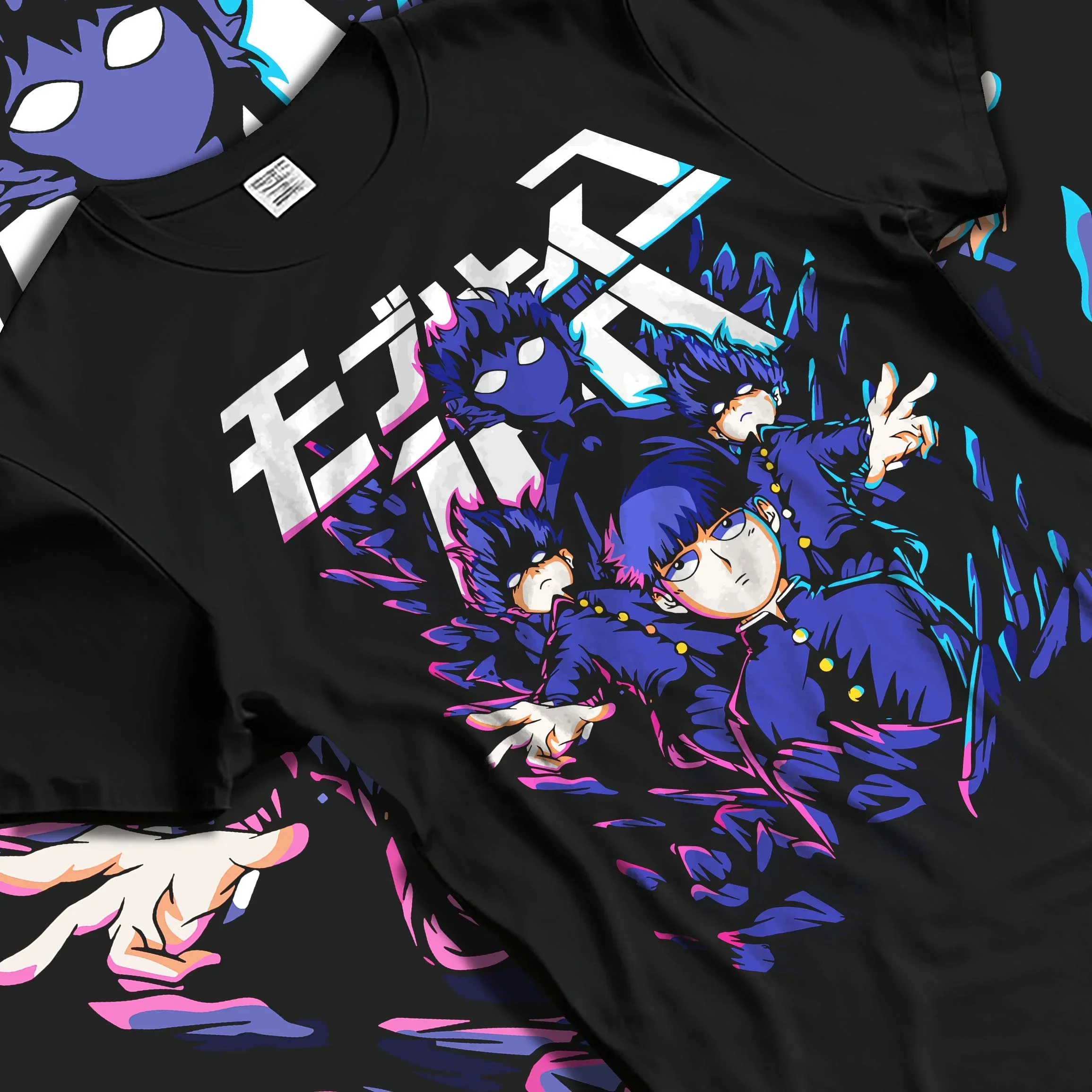 Mob Psycho 100 Hoodie Blue Spirit Energy Jumper - Image 5