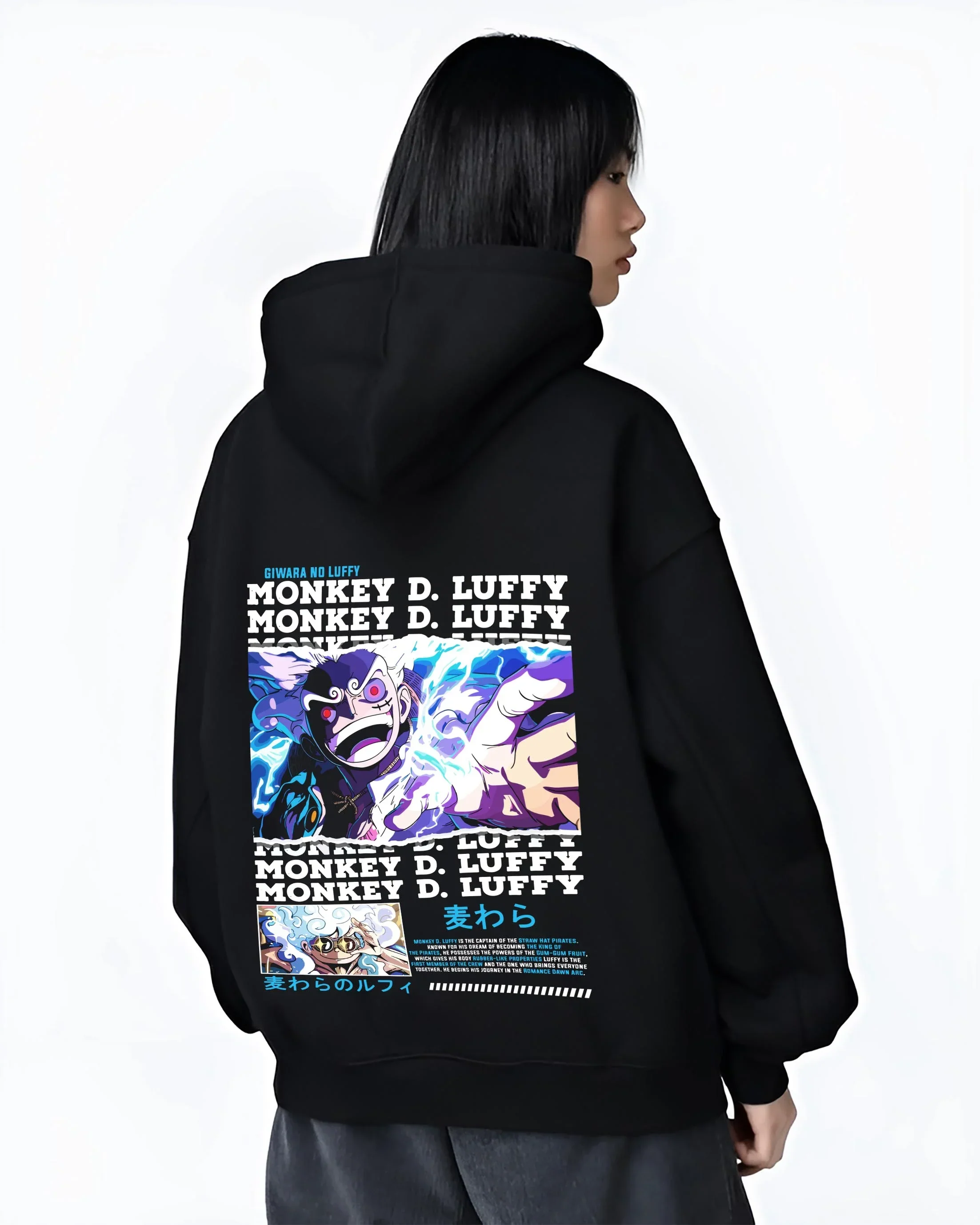 Monkey D Luffy Hoodie One Piece Gum Gum Gear - Image 3
