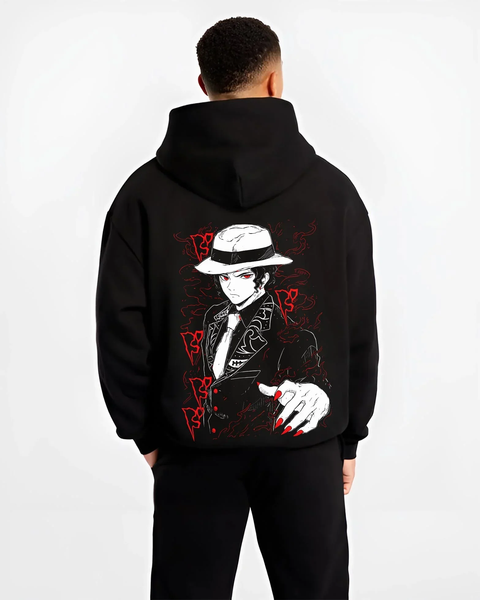Muzan Kibutsuji Kimetsu no Yaiba Hoodie Dark Suit - Image 2
