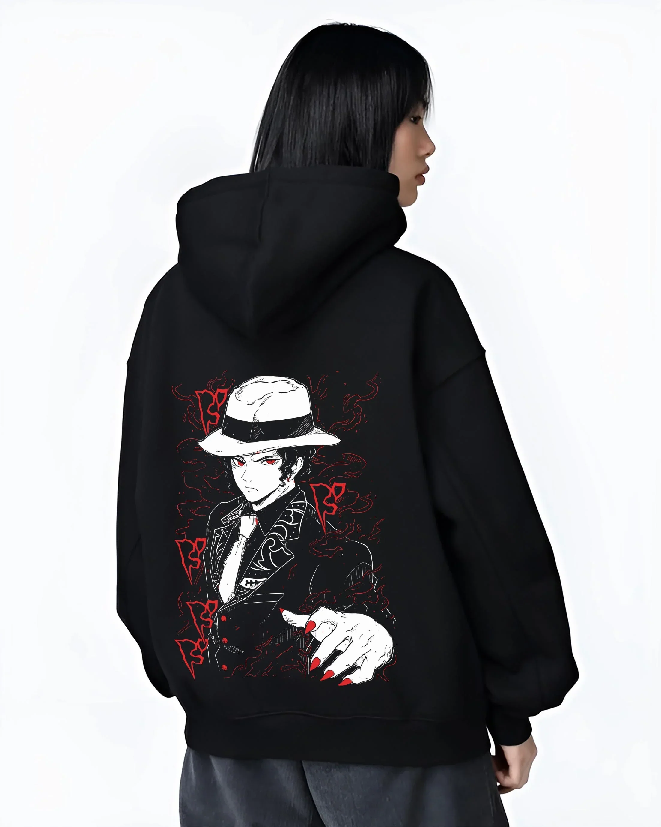 Muzan Kibutsuji Kimetsu no Yaiba Hoodie Dark Suit - Image 3