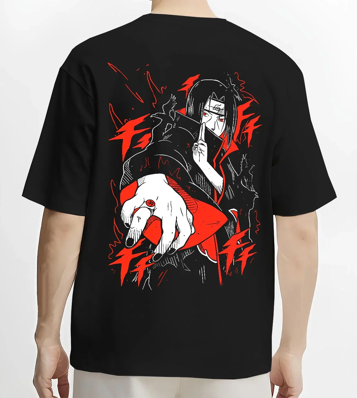 Naruto Hoodie Itachi Uchiha Finger Red Moon Jumper - Image 4