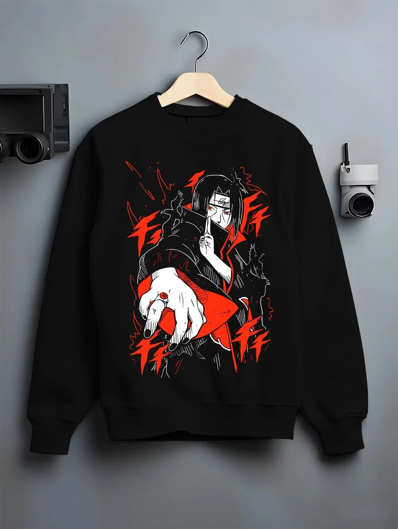 Naruto Hoodie Itachi Uchiha Finger Red Moon Jumper - Image 6